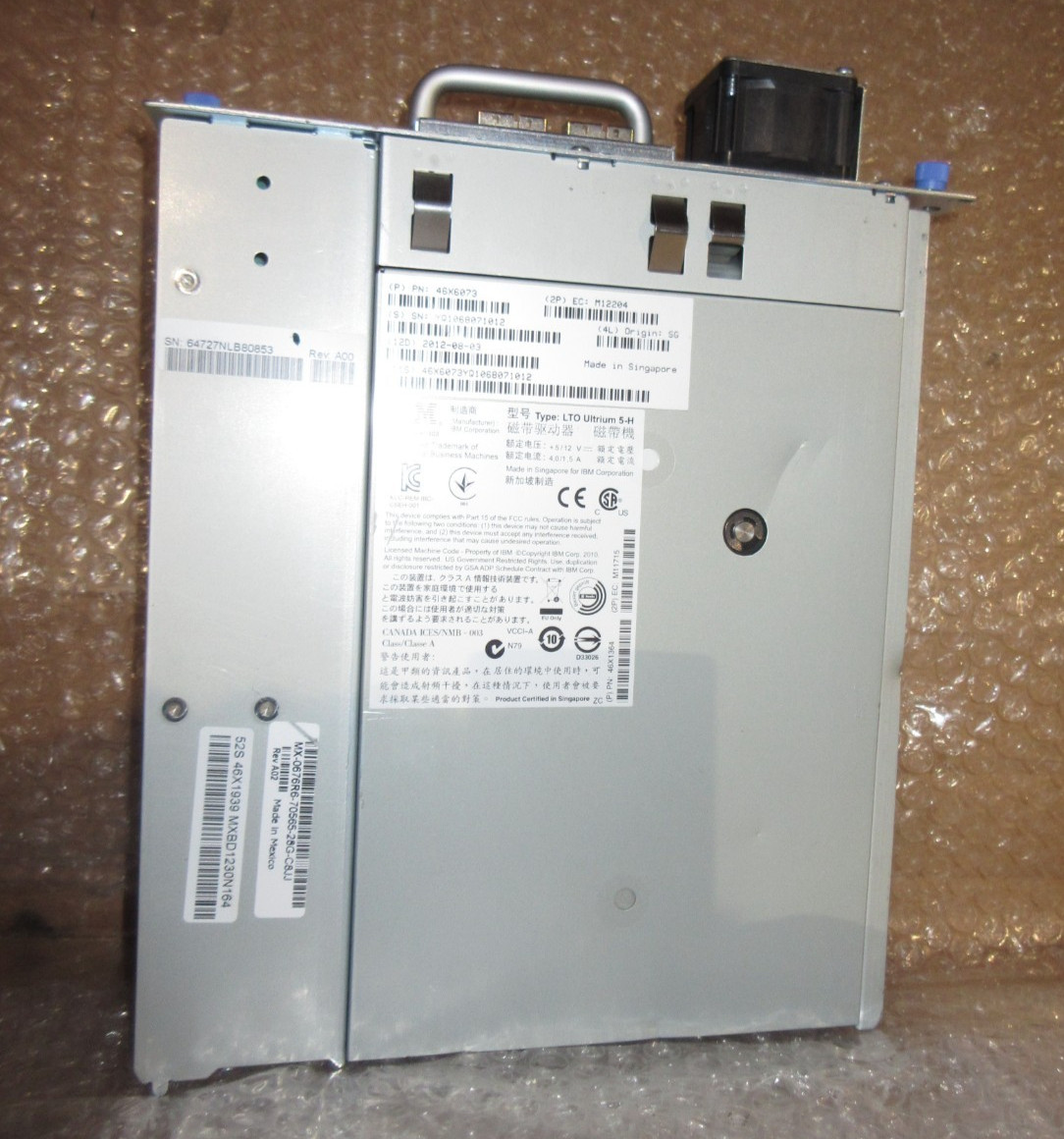 IBM 46X6073 ULTRIUM 5-H SAS INTERNAL TAPE DRIVE 39U3432 46X1939
