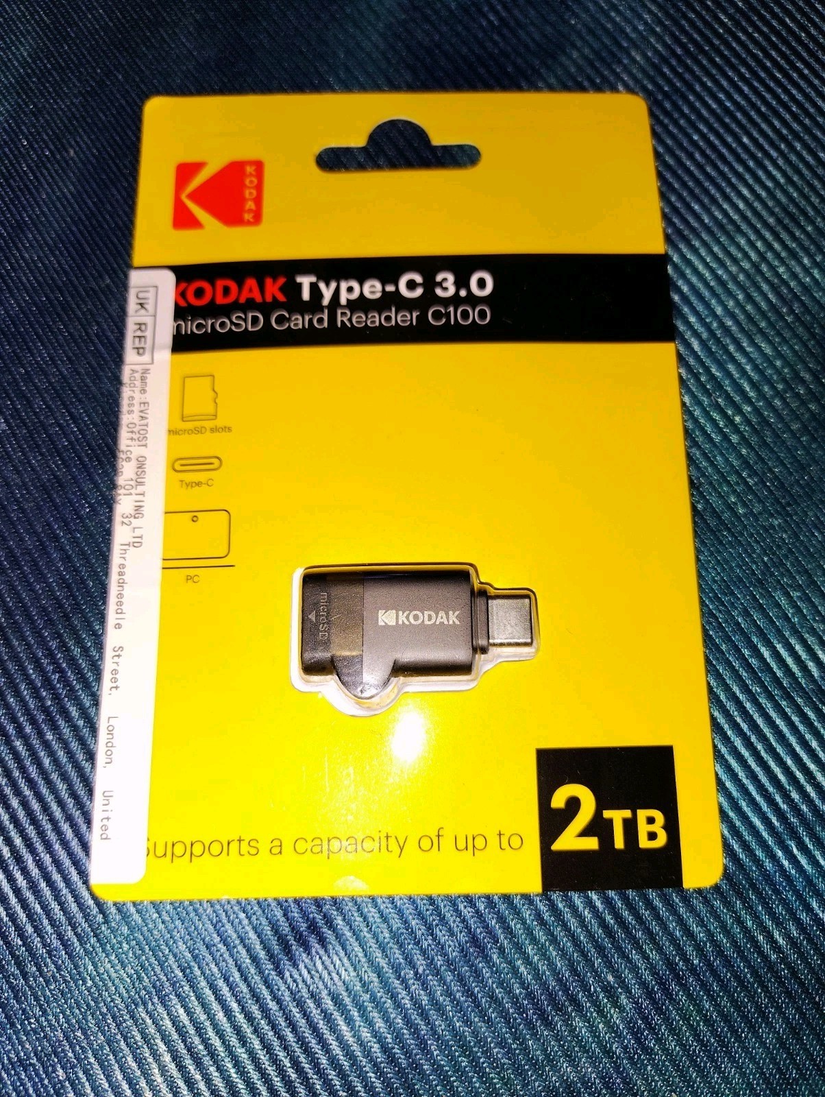 Kodak Type C 3.0 TF Card Reader C100 Cell Phone Data Transfer Connector New