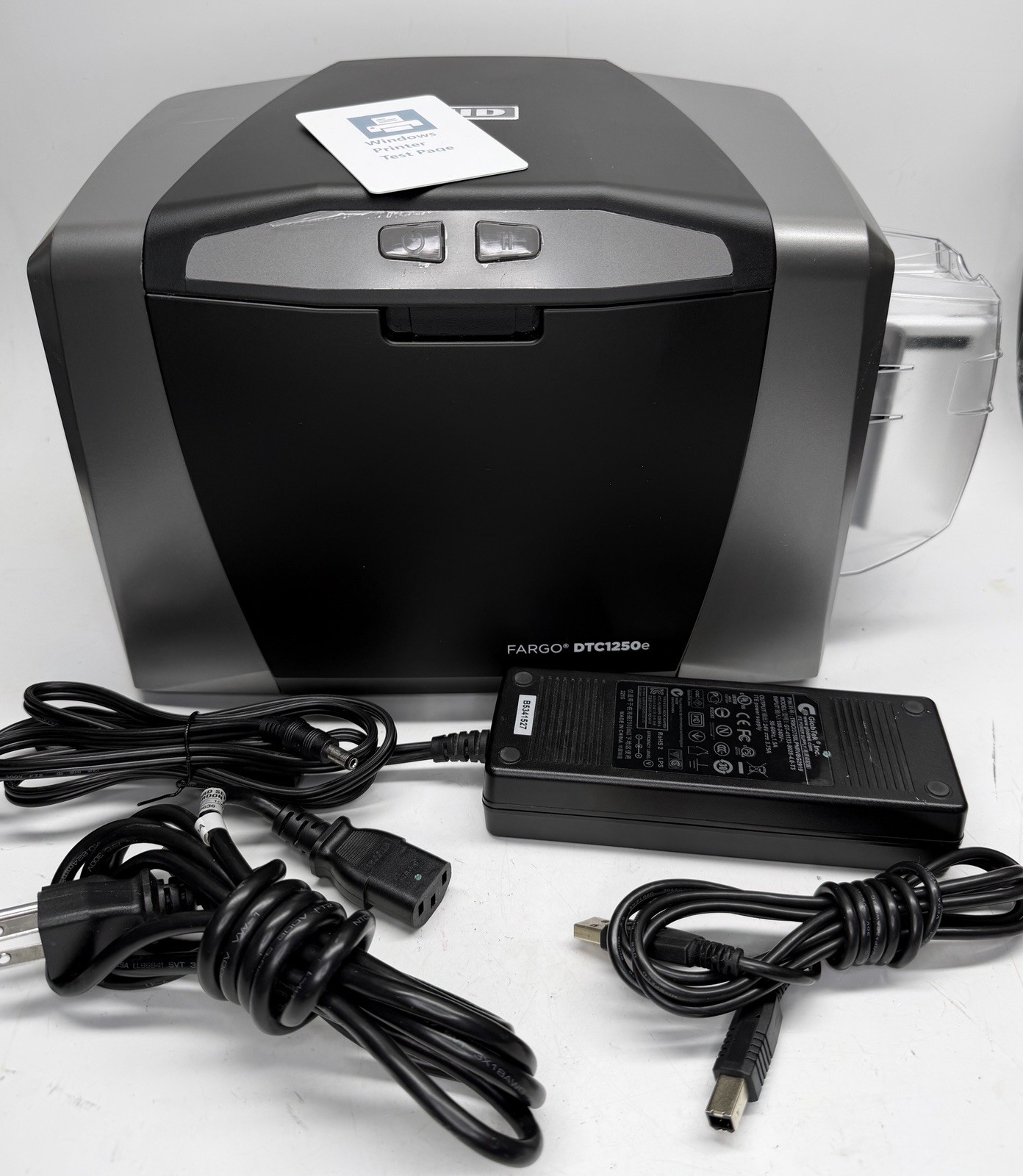 HID FARGO DTC1250e Color ID Card Badge Printer, TESTED & WORKING.