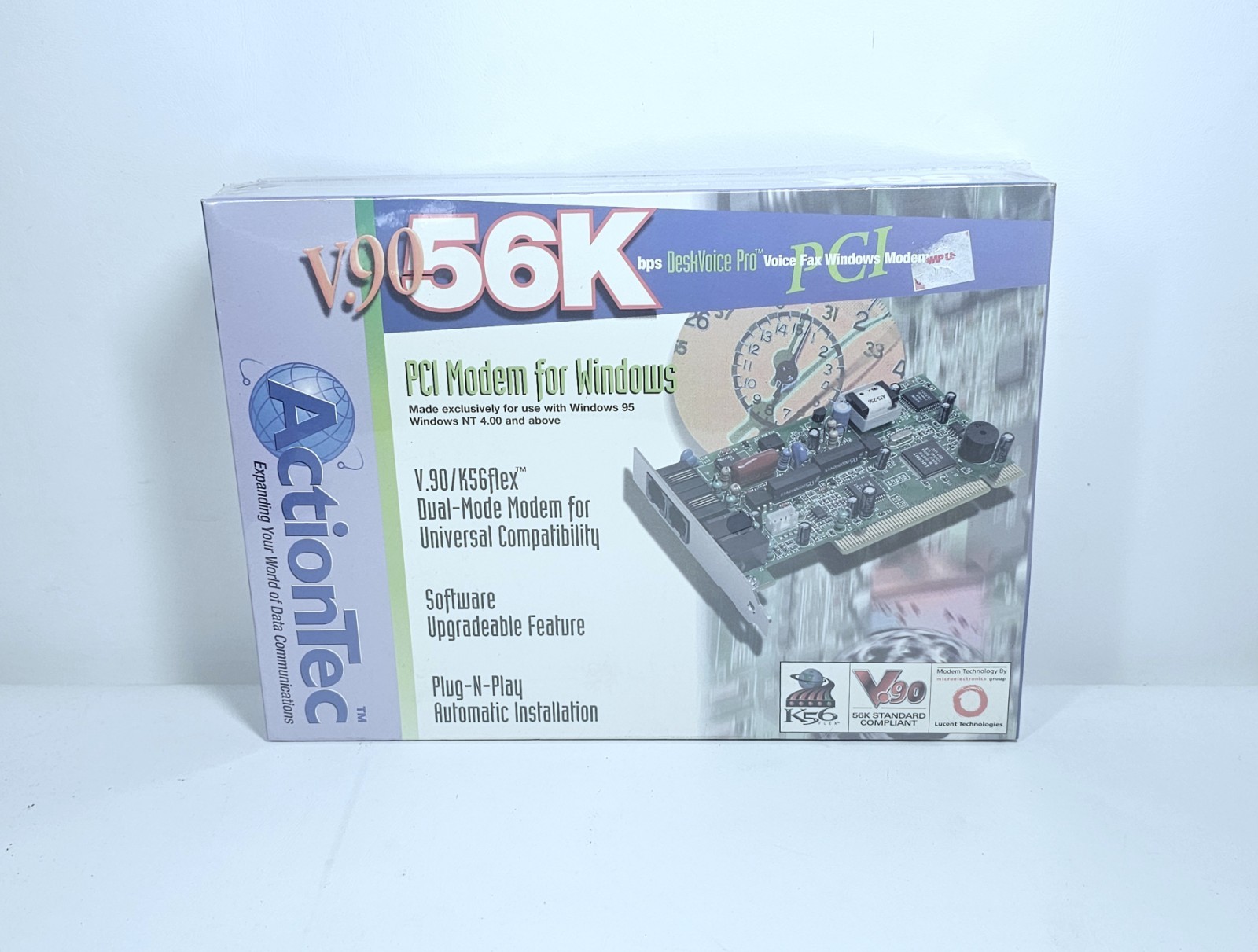 Actiontec V.90 56K bps Pro PCI Voicefax Modem For Windows 95, NT 4.0 Or Above