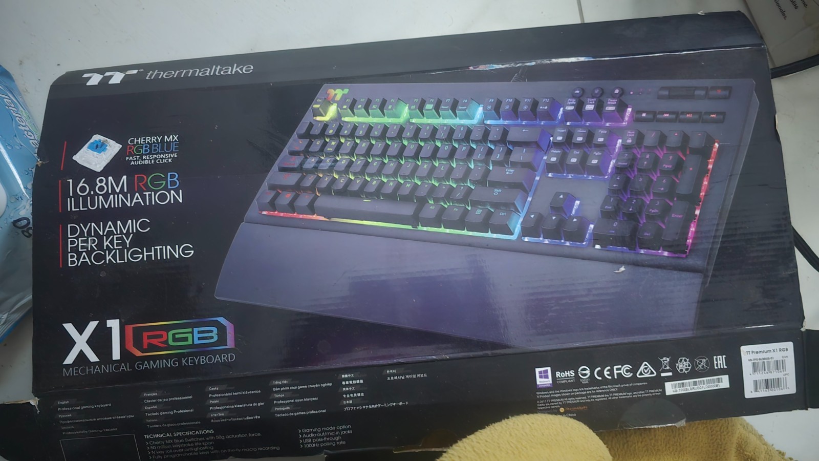 NEW NIB Thermaltake 16.8 RGB key backlighting Wired Gaming Keyboard 