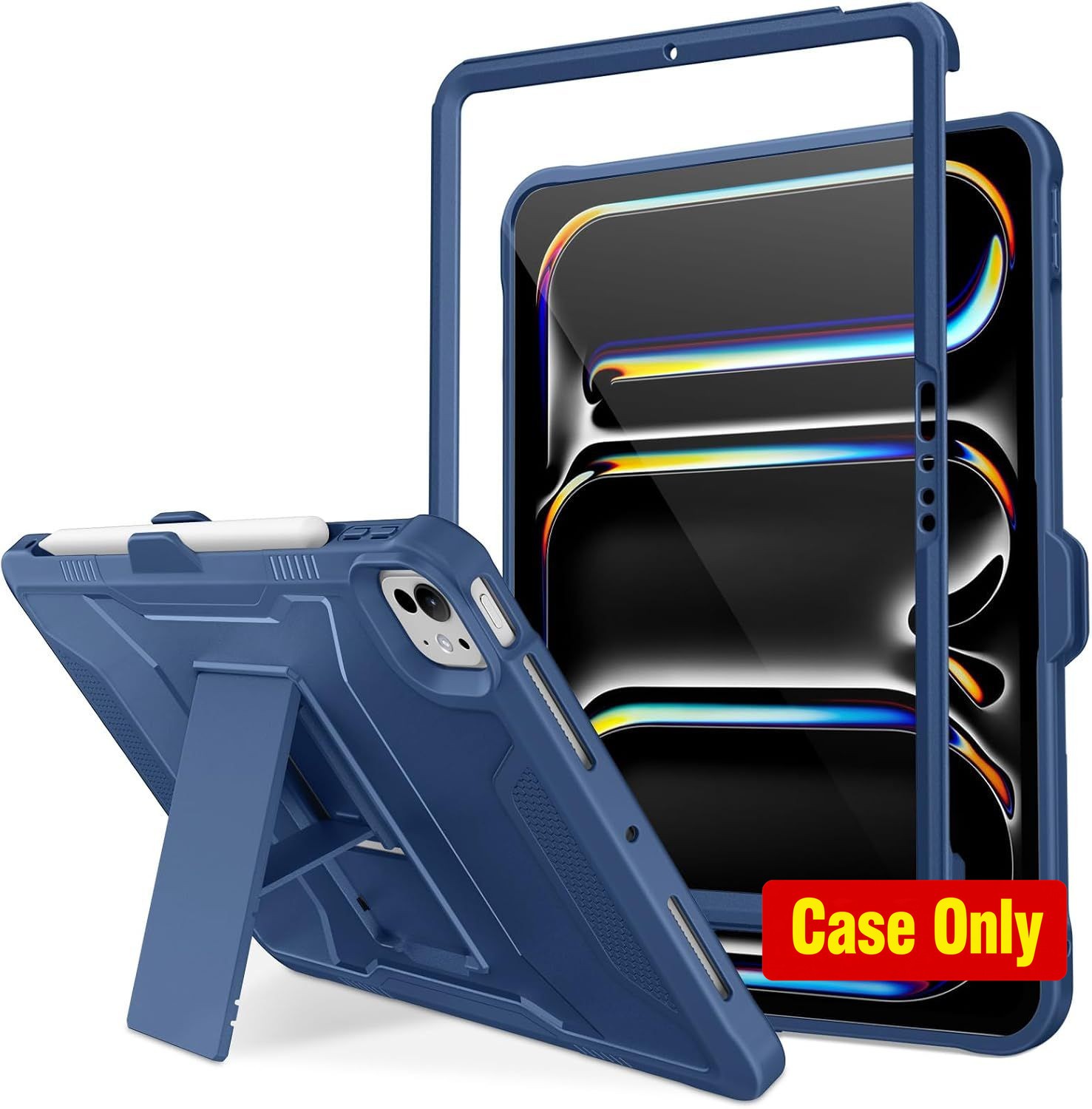 Tablet Case for iPad Pro 11 Inch 2024/2025, Navy Blue, Shockproof, Kickstand