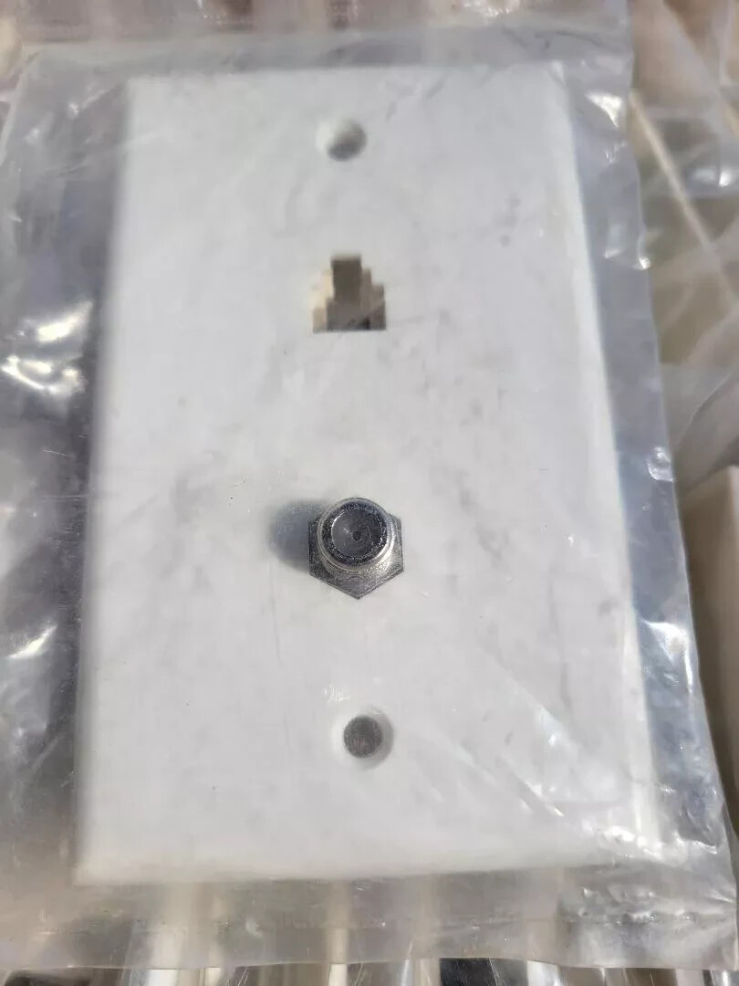 2 Port Coax & Ethernet CAT5e / RJ45 Wall Plate- New - See Photos