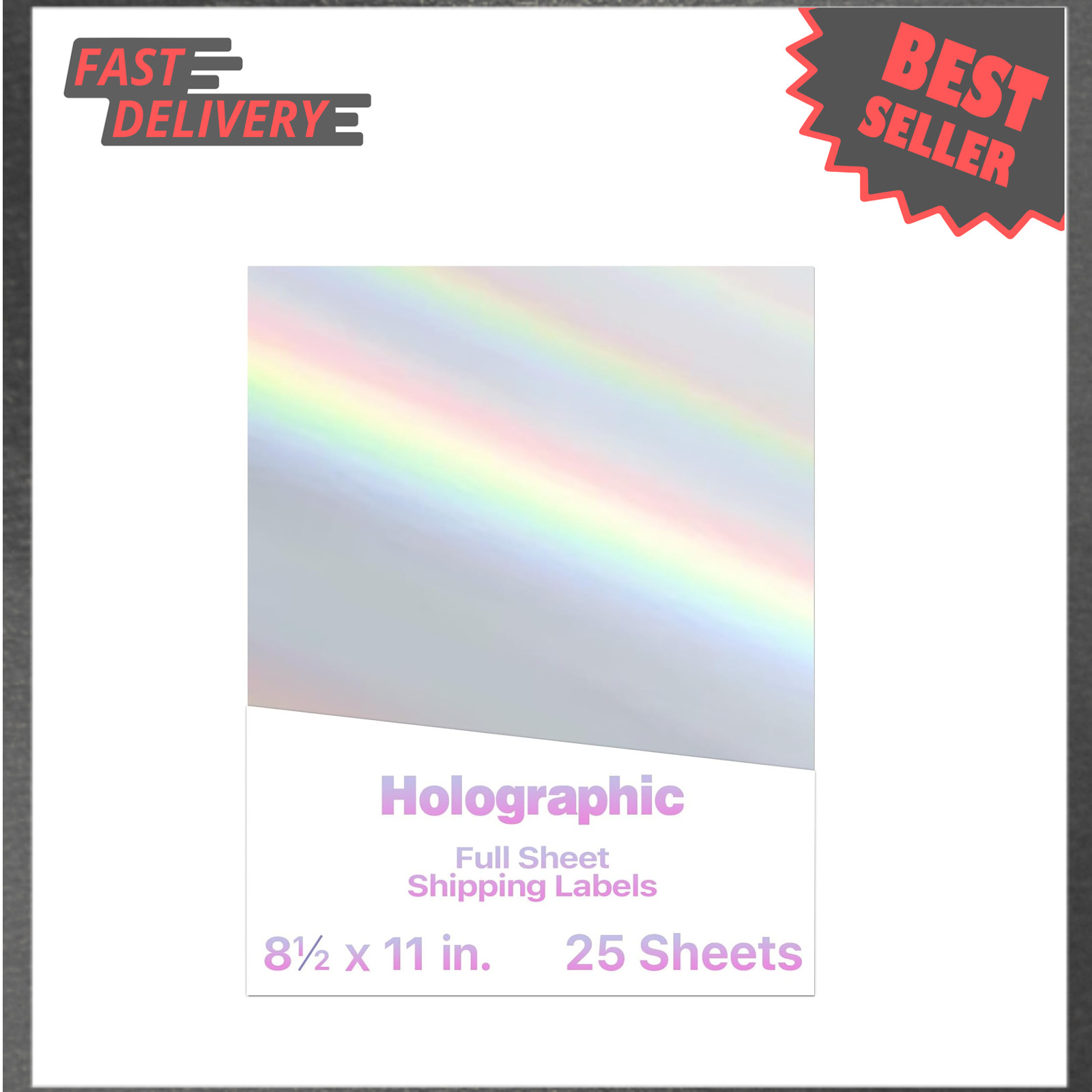 25 Sheets Holographic Sticker Paper for Inkjet and Laser Printers Waterproof