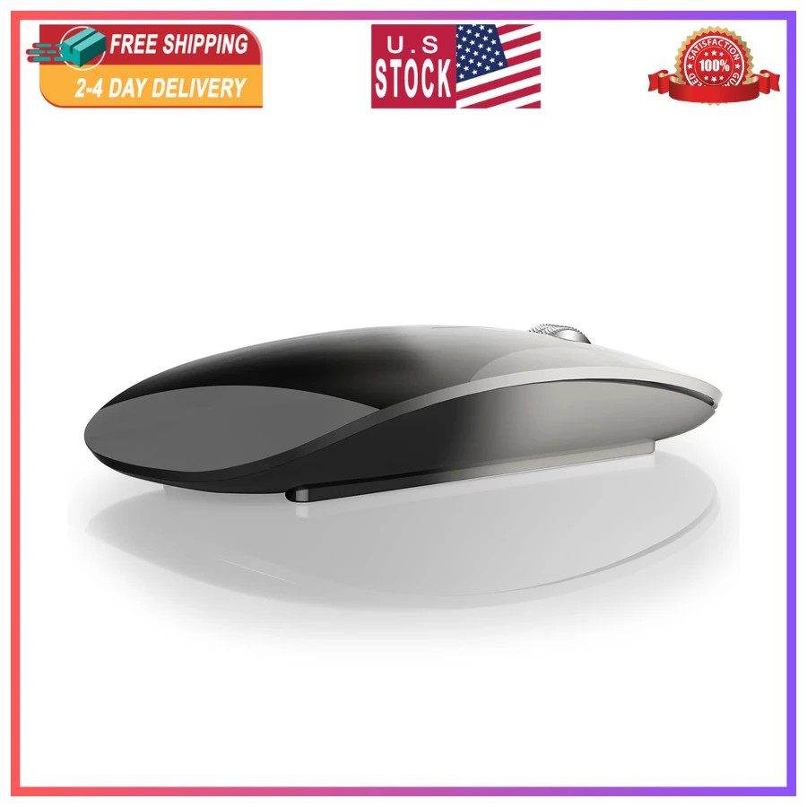 TENMOS M18 Bluetooth Mouse, USB C Rechargeable Wireless Mouse, Grey&Black