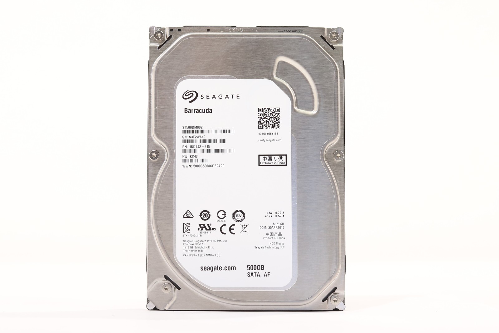 Seagate ST500DM002 500GB 3.5" 6Gb/s 16MB 7.2K RPM SATA HDD P/N:1BD142-315 Tested