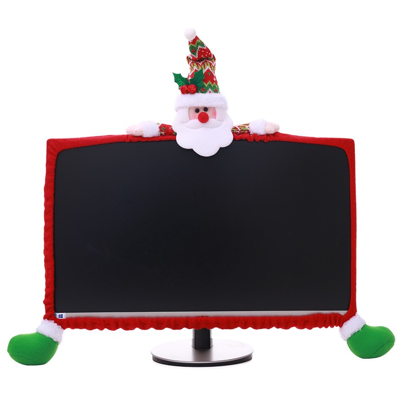 Christmas Computer Monitor Cover Xmas Decorations Cover for Xmas Office Decor
