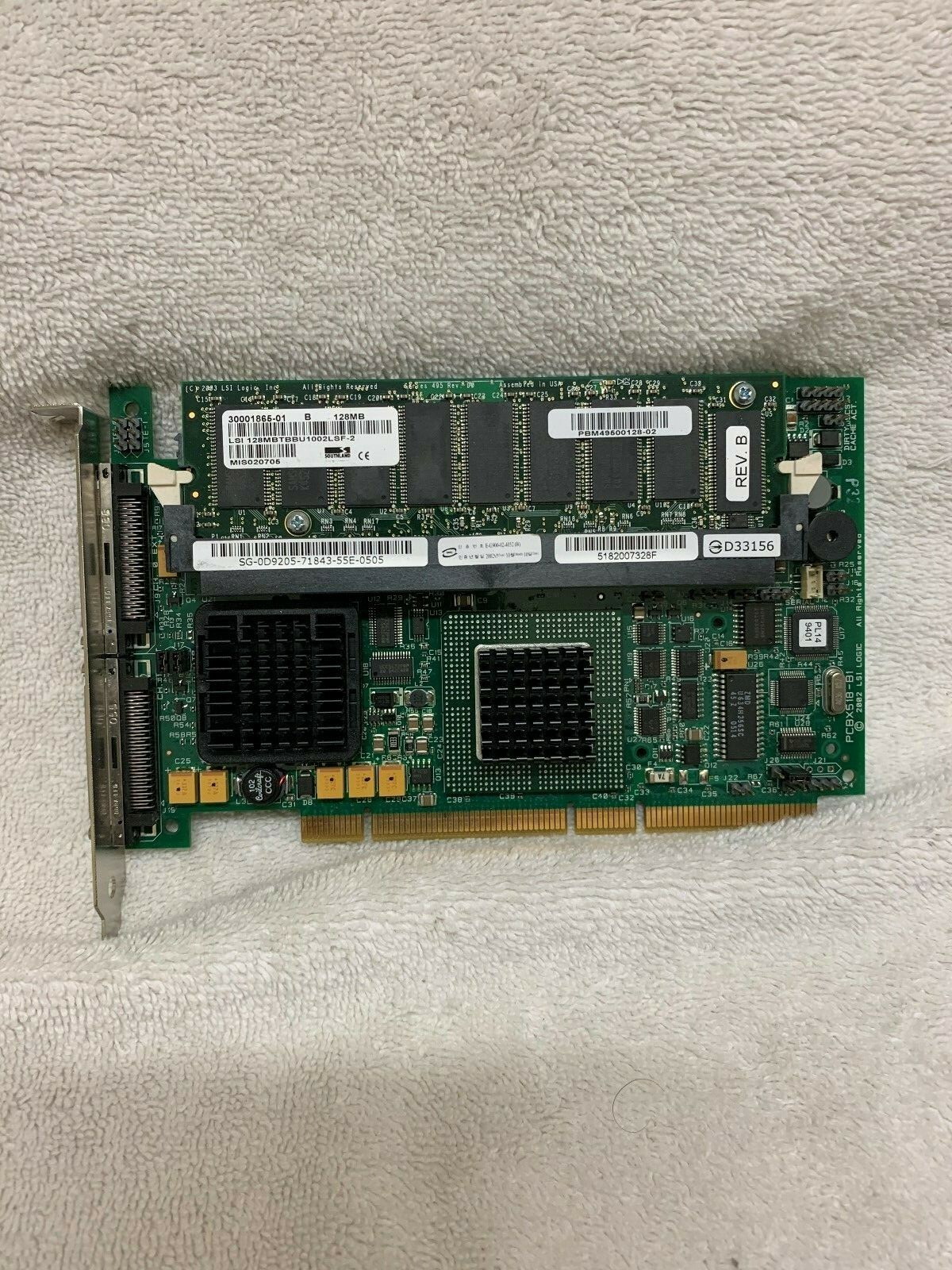 Dell LSI Logic MegaRaid 2 Channel SCSI U320 Raid Card PCBX518-B1
