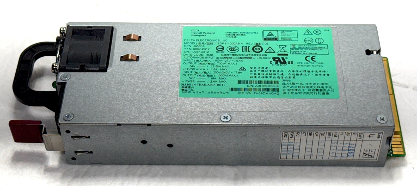 Hewlett Packard EDPS-1000AB A Rev 06 Switching Power Supply