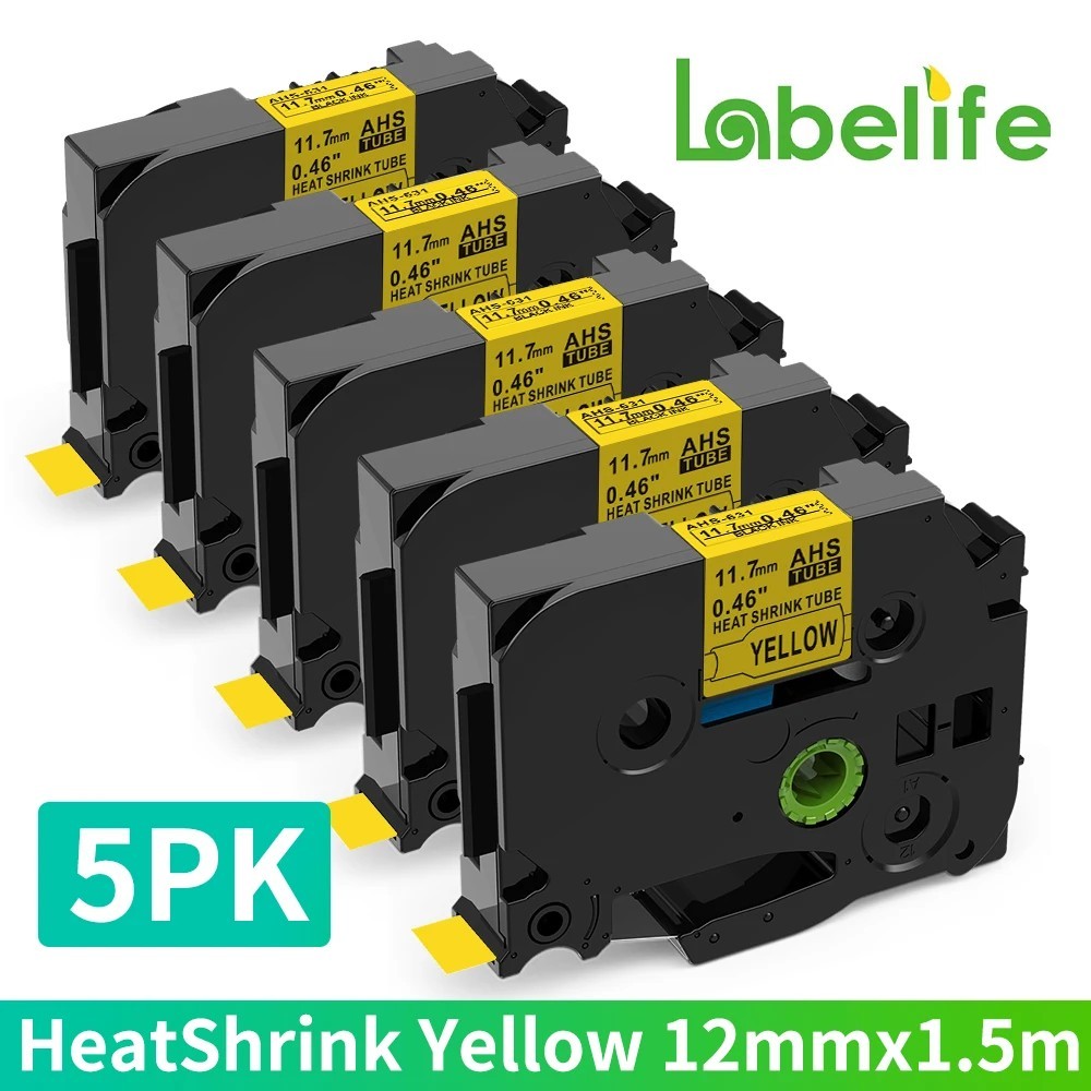 Tube Label Printer with 12mm Tape Thermal Transfer Sticker Printer