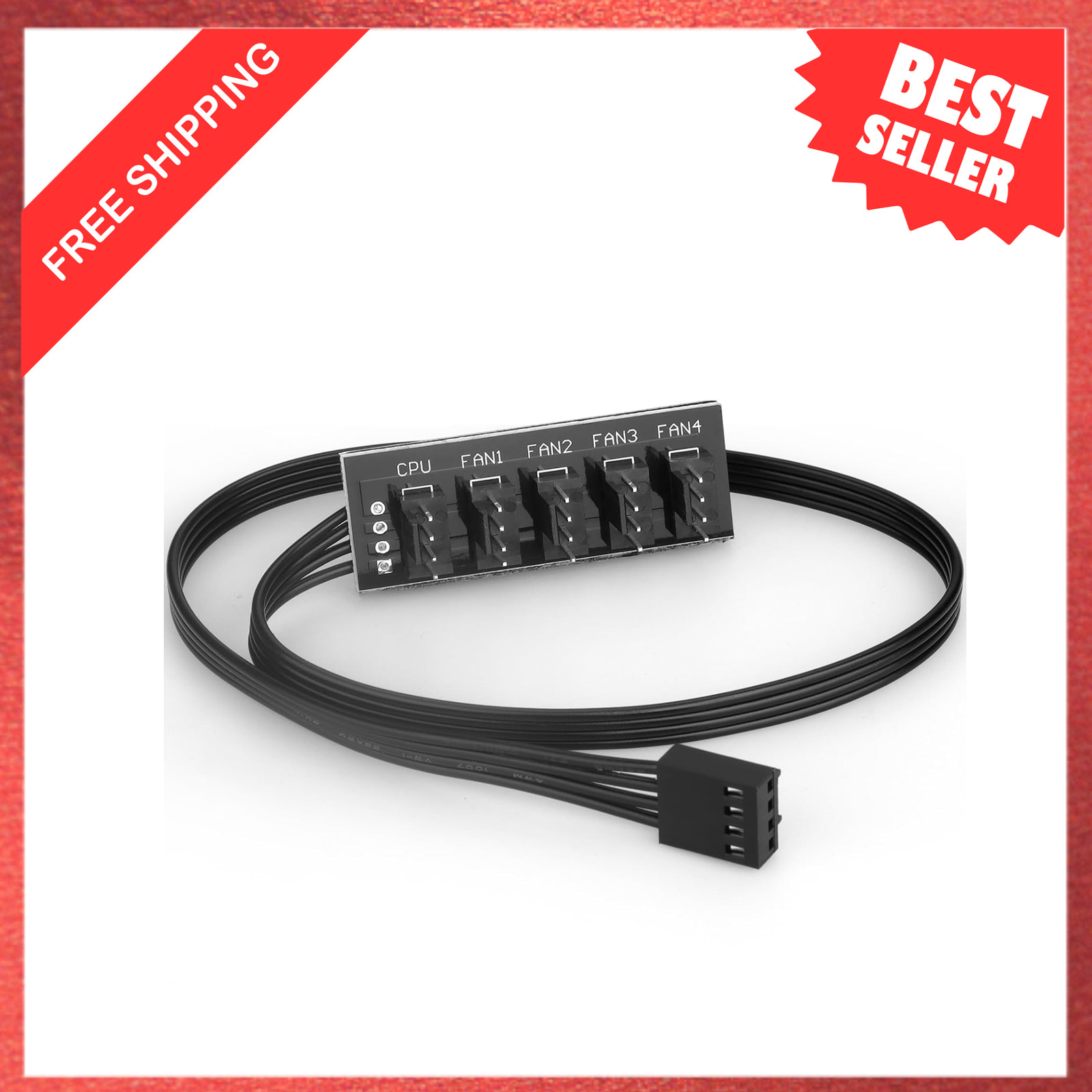 Computer Fan Splitter 3PIN 4PIN PWM Fan Hub for PC Cooling Fans 1 to 5 Port