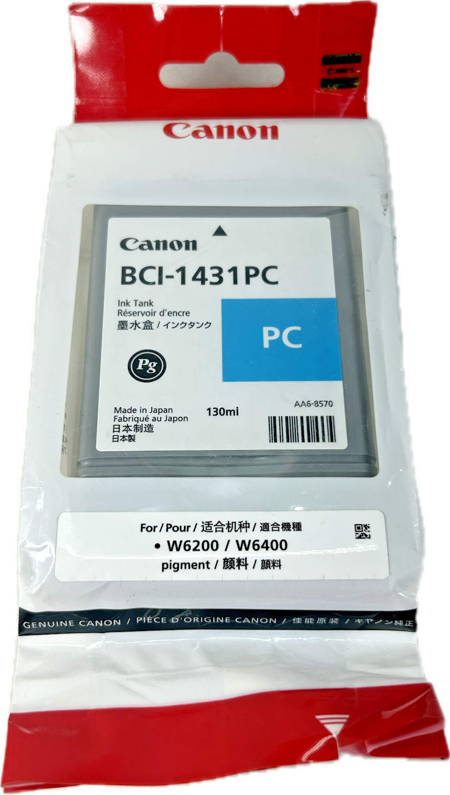 GENUINE Canon BCI-1431 Photo Cyan for imagePROGRAF W6200 W6400