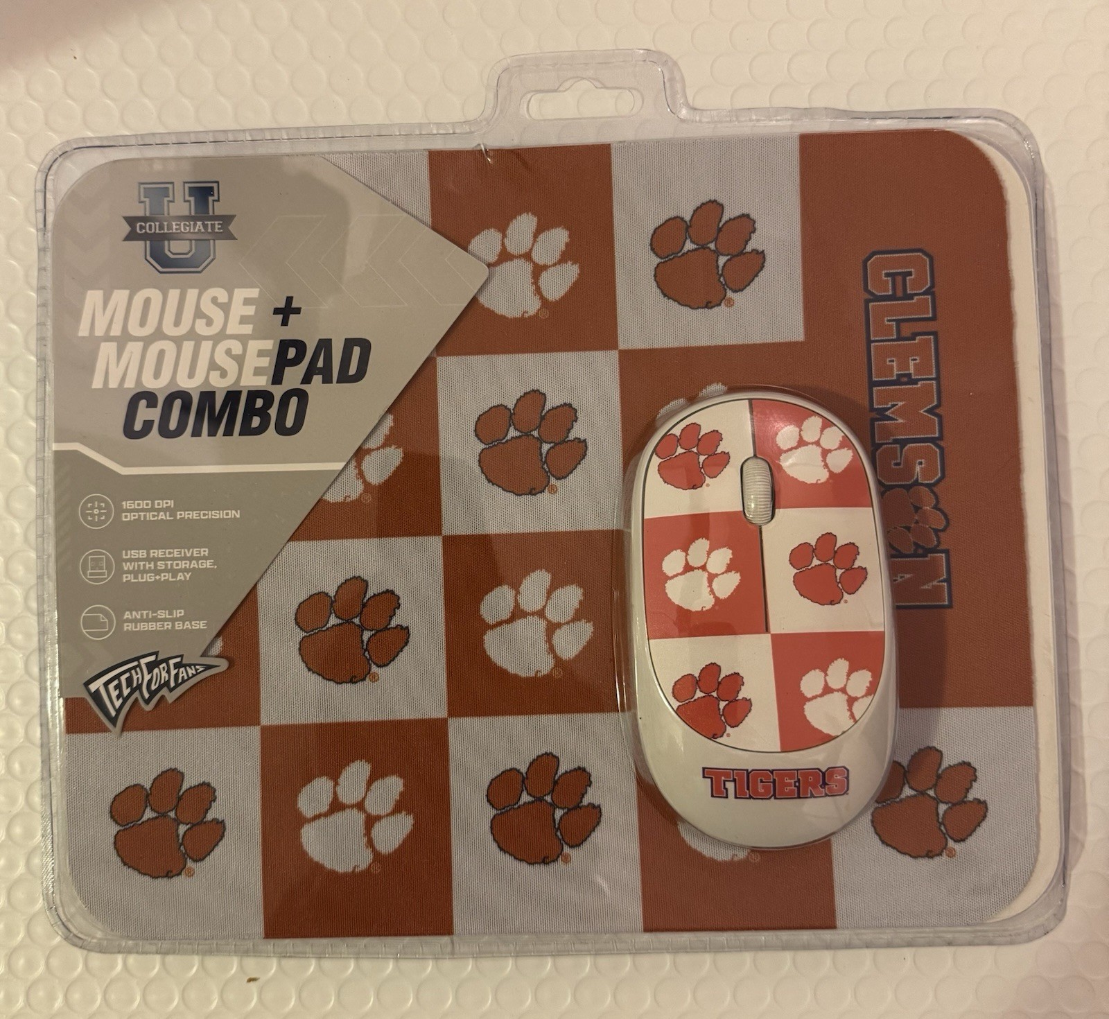 Clemson university Tigers Wireless Mouse Mousepad Set SOAR NCAA Tech For Fans