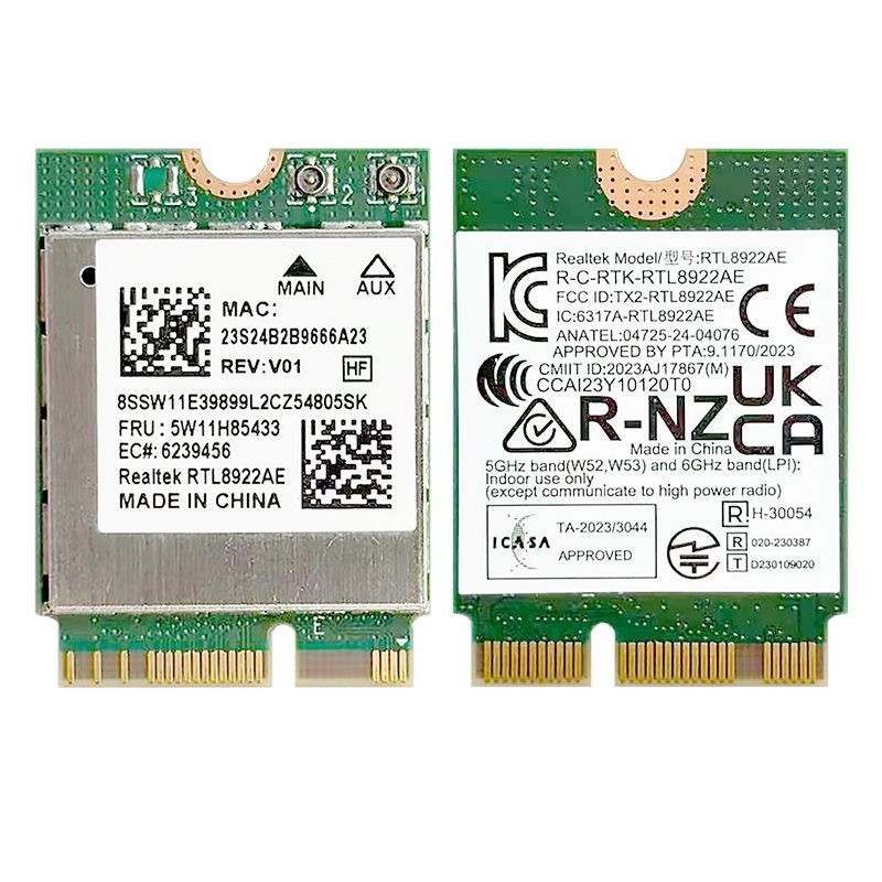 Realtek RTL8922AE WiFi7 Adapter Wireless Card M.2 NGFF Tri-band Bluetooth 5.4 