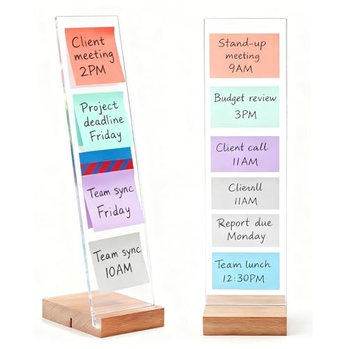 2PCS Monitor Memo Board Portable Monitor Sticky Note Holder Transparent