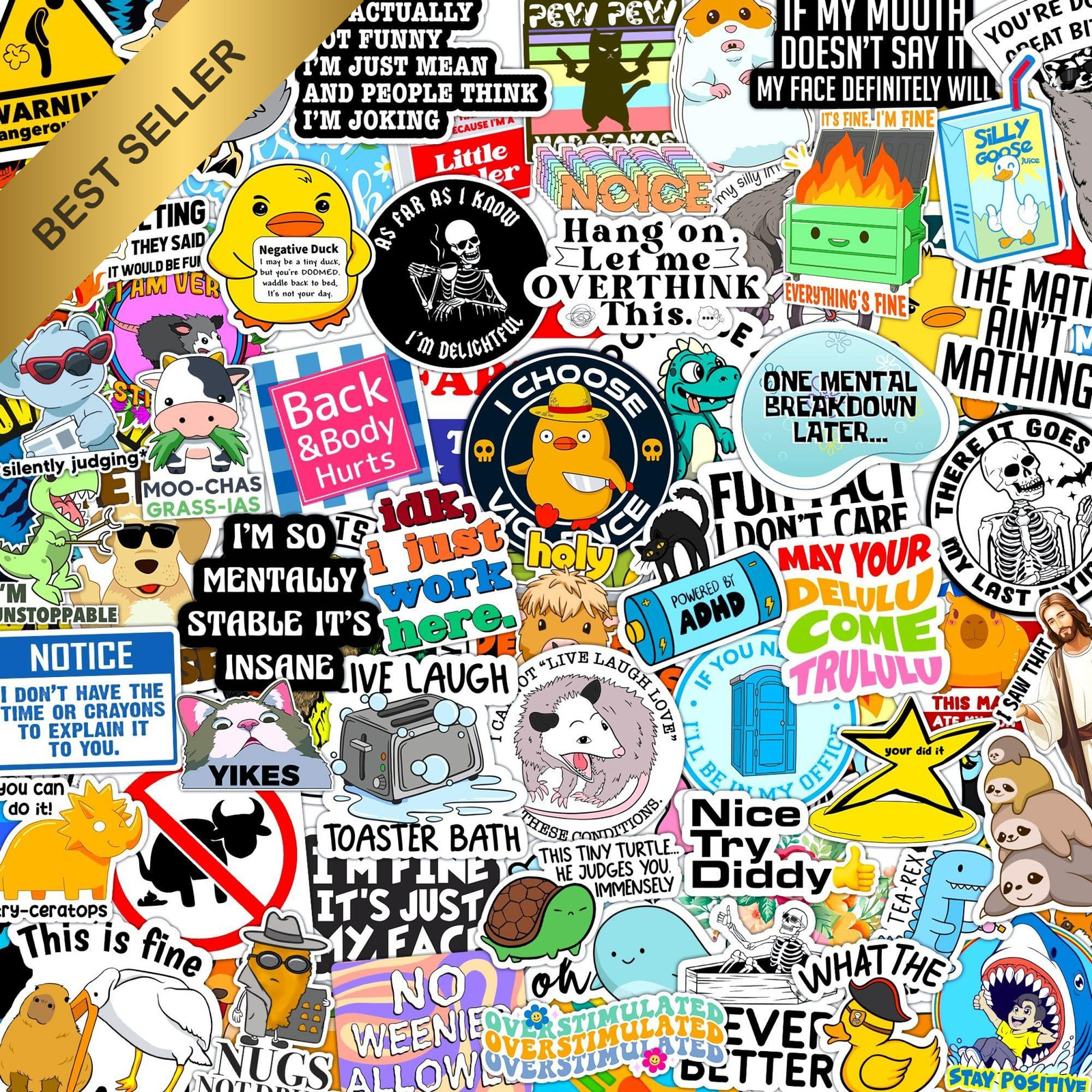 400 Pcs Funny Adult Stickers Dirty Humor Waterproof Laptop Hard Hat Water Bottle