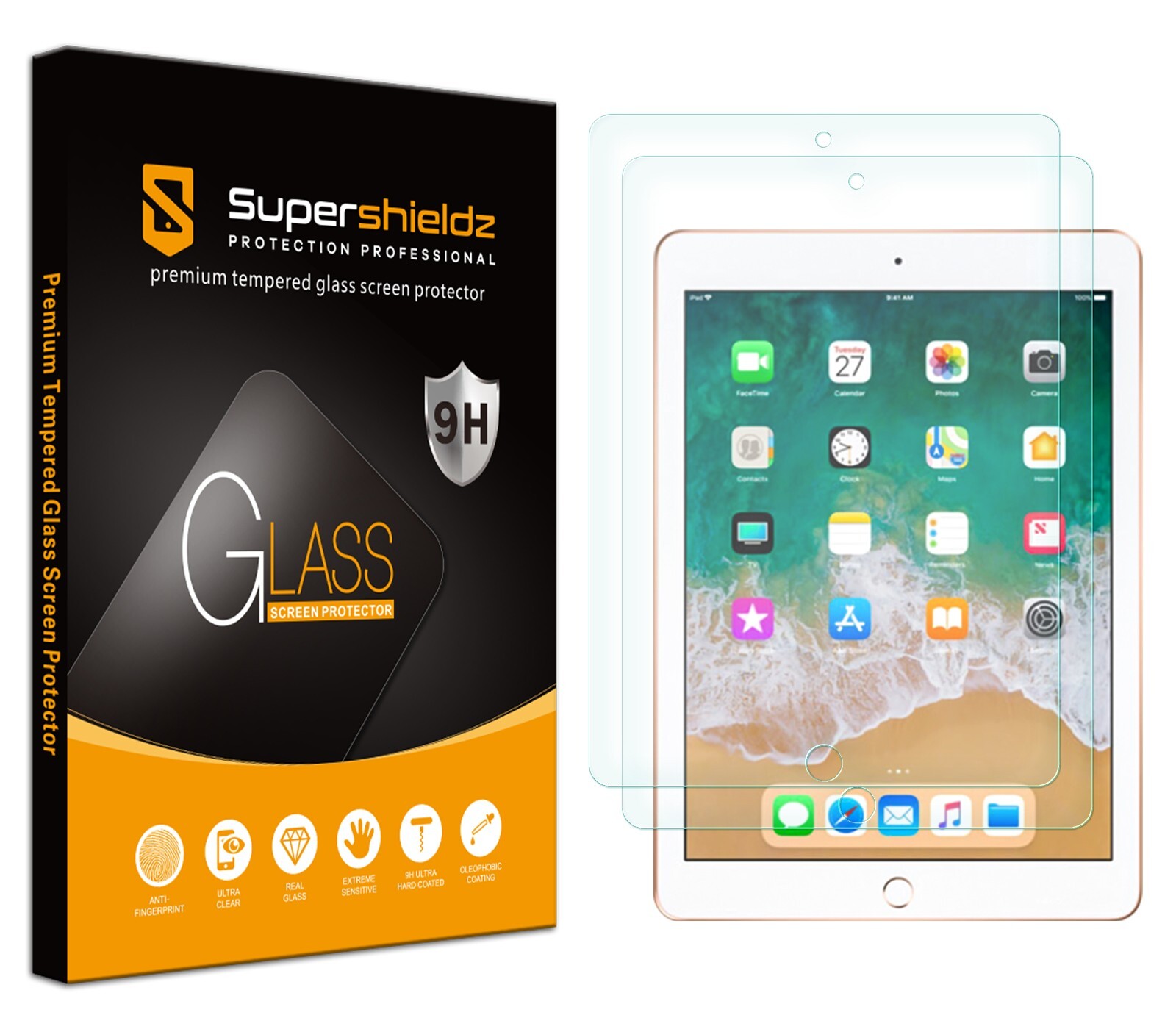 2x Tempered Glass Screen Protector for iPad 9.7" (2018/2017) / iPad Pro 9.7"