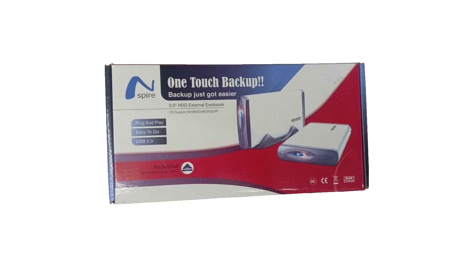 3.5" HDD External Enclosure INSPIRE ONE TOUCH BACKUP