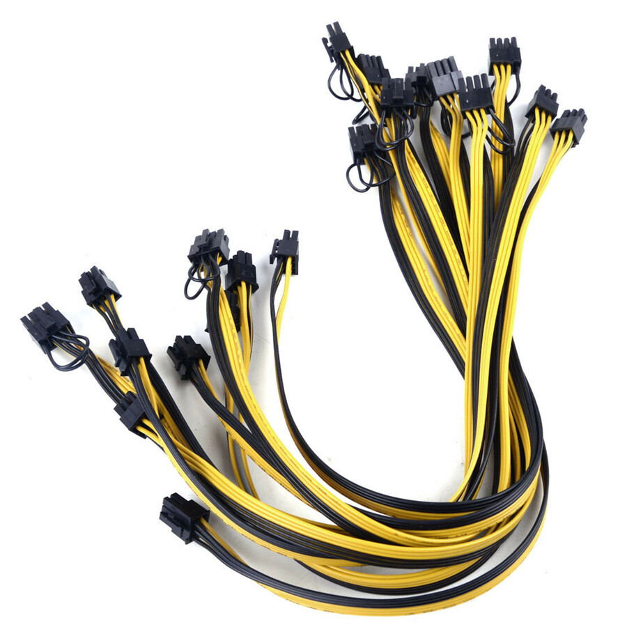 10pcs 20cm Quality 6pin to 8Pin (6+2Pin) 6P to 8P PCI-E Cable 18AWG Mining
