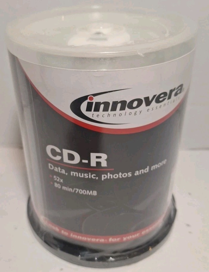 Innovera DVD+R Discs 52x 80 Min /700 MB 100 Pack IVR-77990 New Sealed 