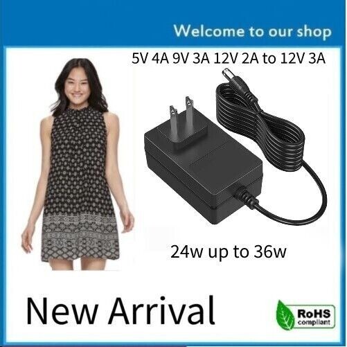 12V AC Adapter for AOC LED LCD Monitor 16" 20" 22" 23" 23.8" 24" 27" inch Series