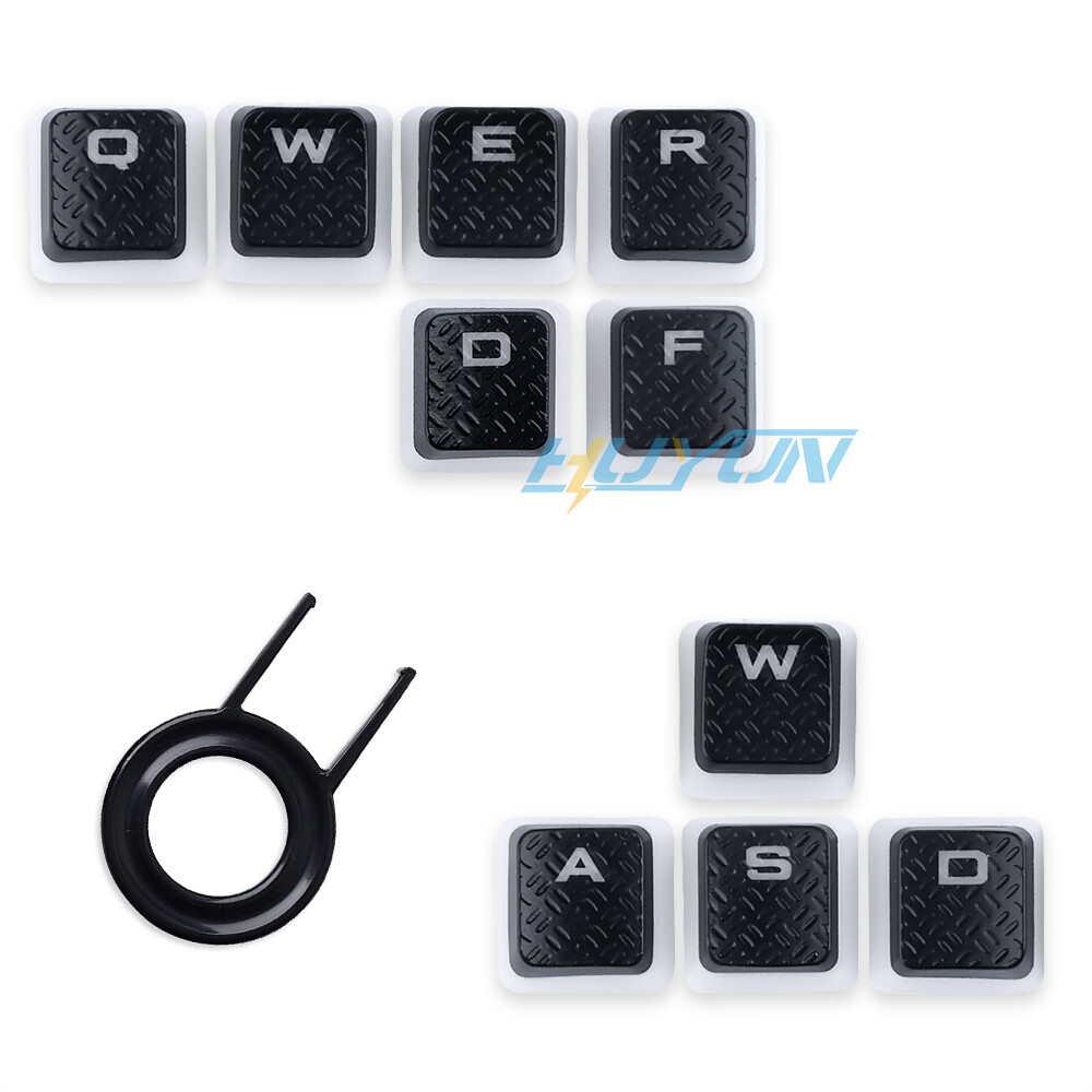 10 Pcs Black&White Pudding Textured KeyCaps for Corsair K100 and K70PRO Keyboard