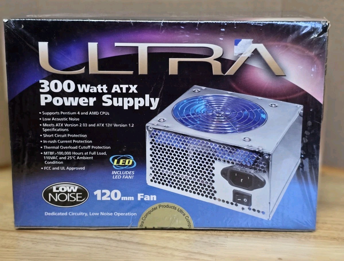 Ultra ATX 300W Switching Desktop Power Supply See Photo 2 For Compatibility NEW