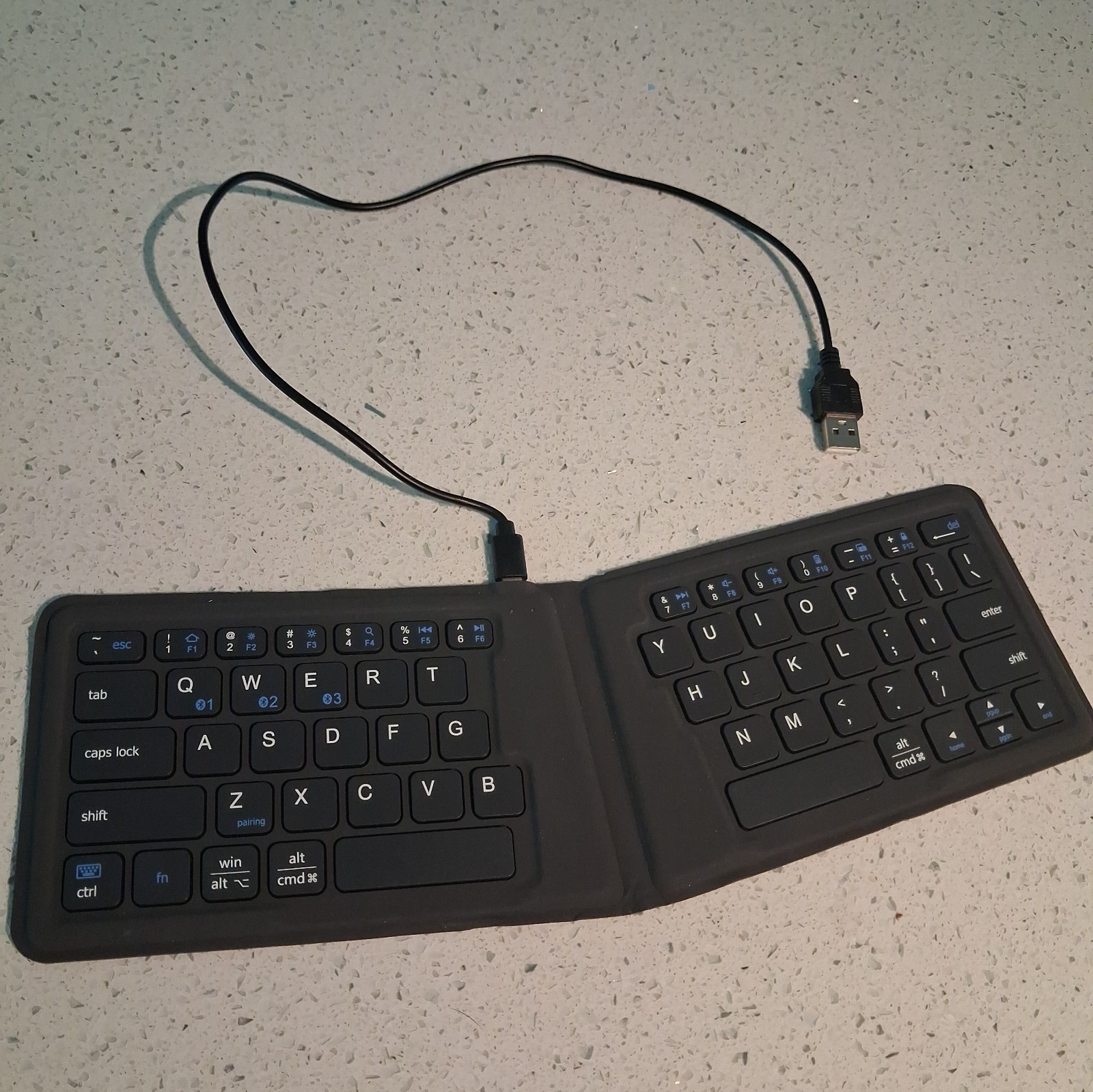 iClever IC-BK06 Foldable Bluetooth Keyboard Ergonomic Wireless Gray HB188D