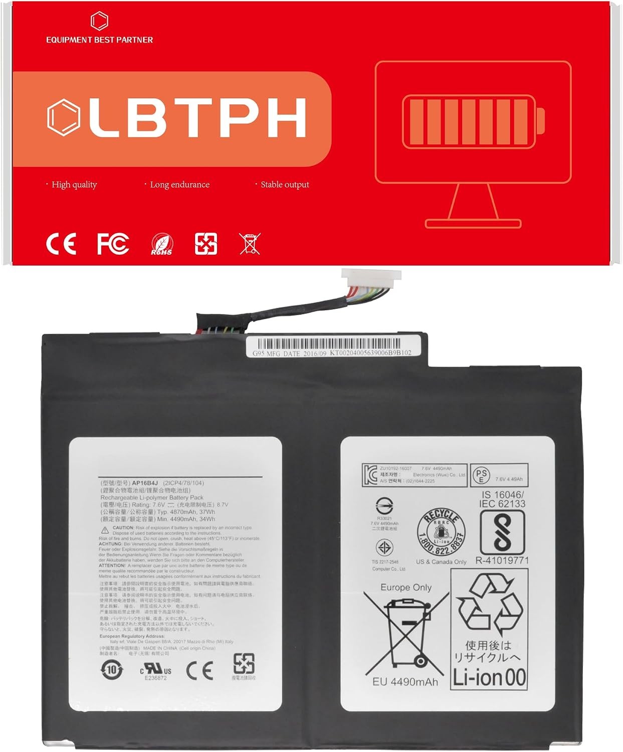 AP16B4J Compatible Laptop Battery Replacement for Acer Aspire Switch Alpha 12