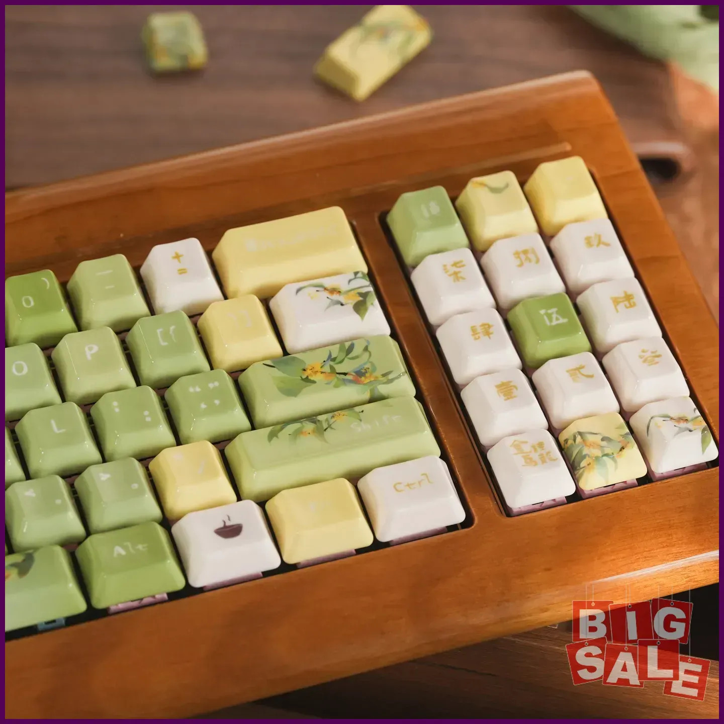 Ceramic Keycaps 120 Keys Osmanthus Oolong Keycap Set Cherry Profile KEYCAPS ONLY