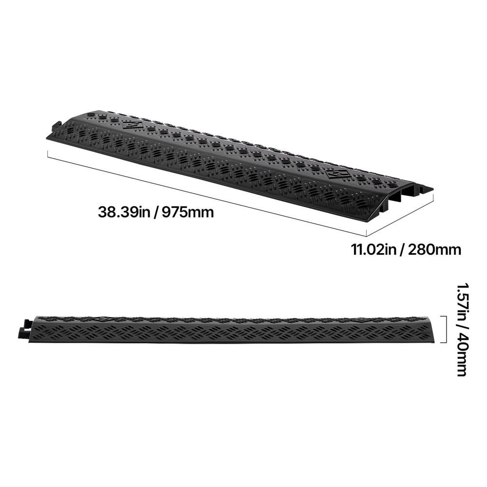 Drop Over Cable Cover, 17,500 lbs/Axle, Heavy Duty Cord Protector Ramp, 2 Pack
