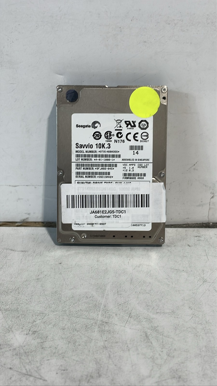 Seagate Savvio 10K.3 ST9146803SS 146GB 10K RPM 2.5" SAS Internal Hard Drive
