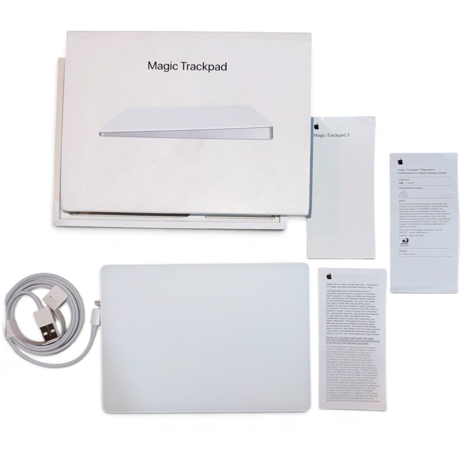 Apple Magic Wireless Trackpad 2 - White A1535 MJ2R2LLA Good