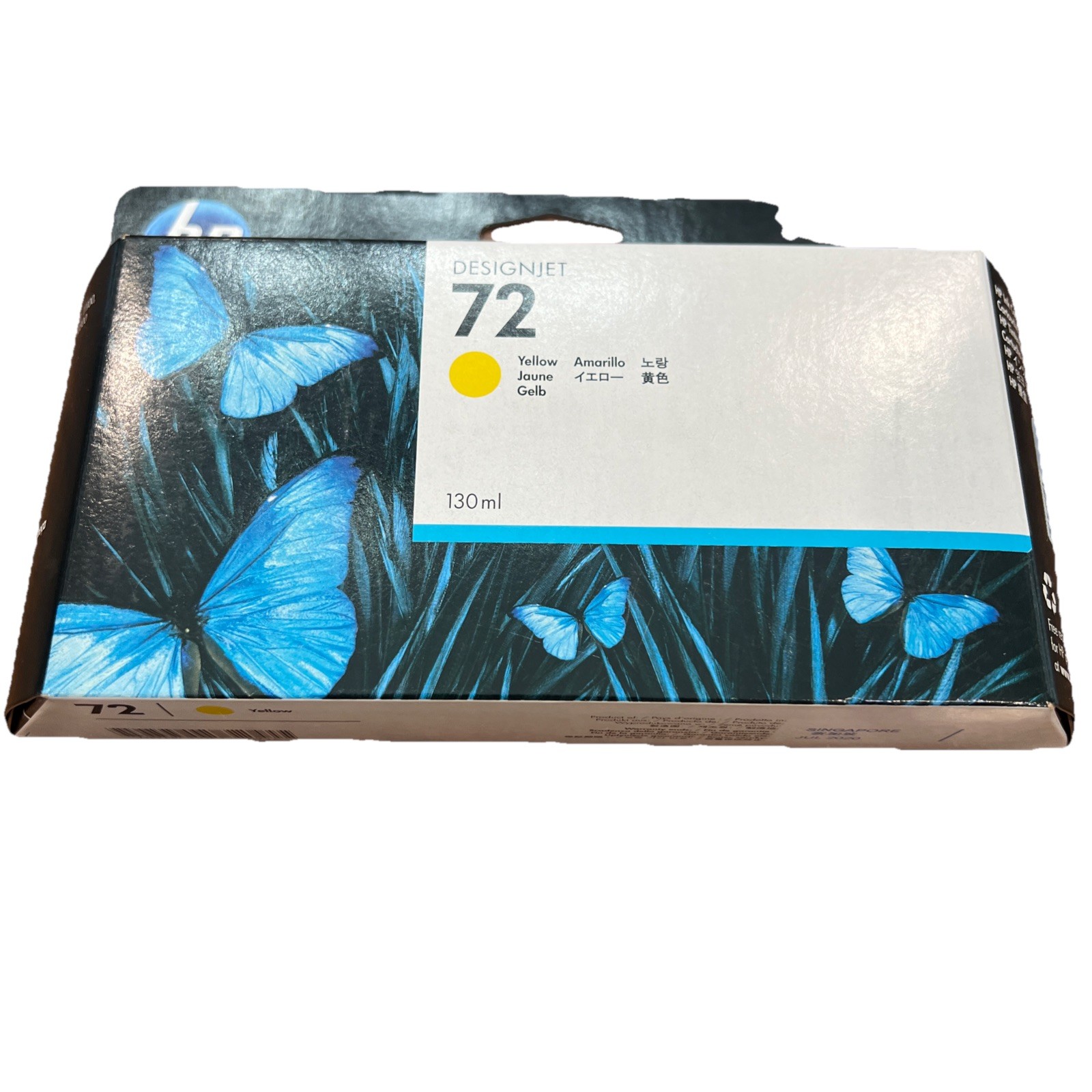 HP 72 Yellow DesignJet Ink Cartridge 130ml OEM Sealed (C9373A) Exp July 2020