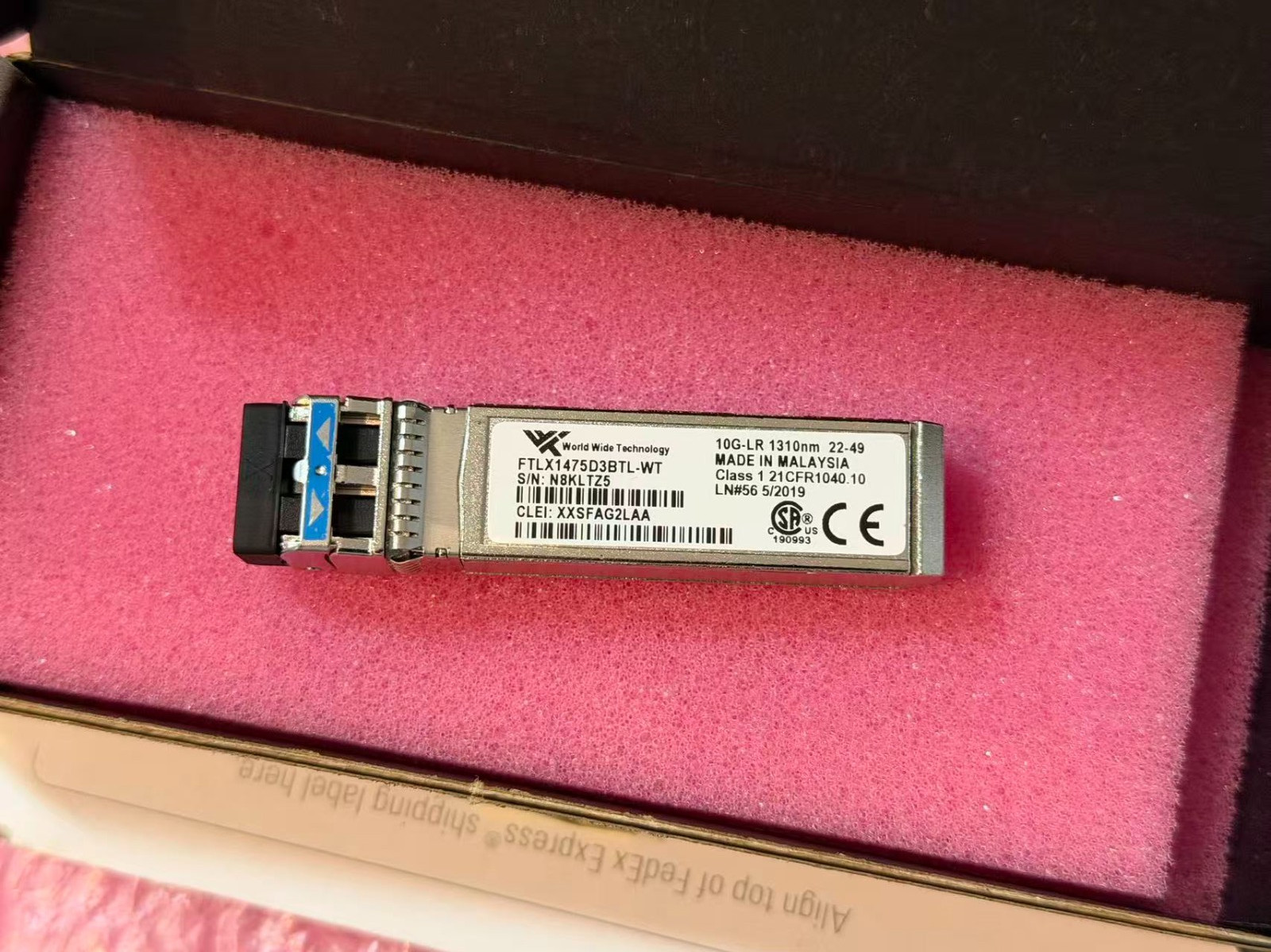 World Wide Technology FTLX1475D3BTL-WT SFP+ 10G-LR 1310nm I-Temp XXSFAG2LAA