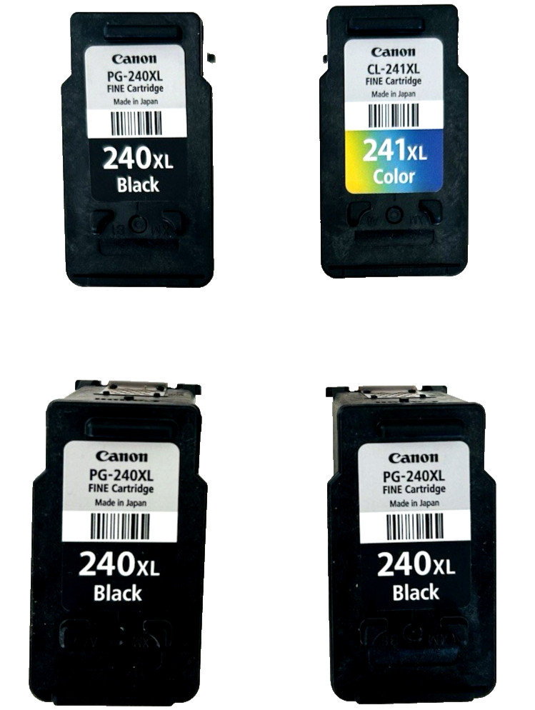 Lot Of 4 Empty Genuine Canon Ink Cartridges PG 240 XL & CL-241 XL Japan "Empty"