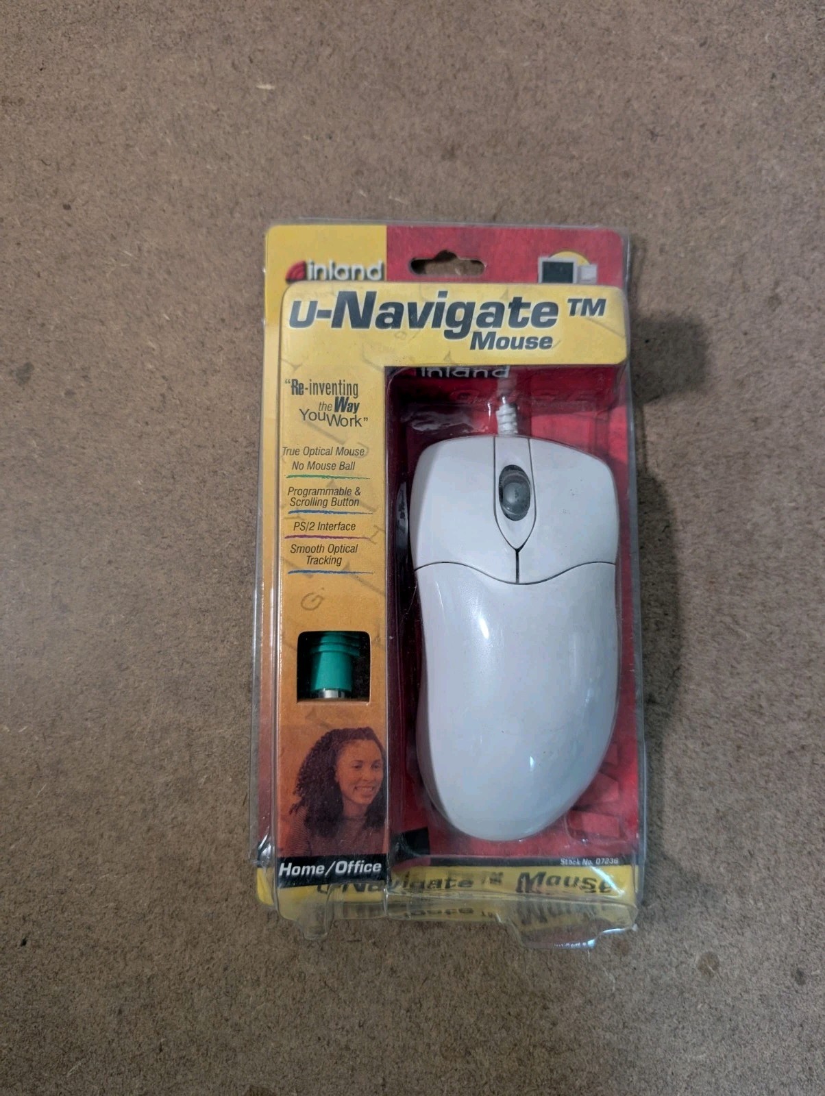 NEW SEALED Inland U-Navigate Optical Wired Mouse PS/2 