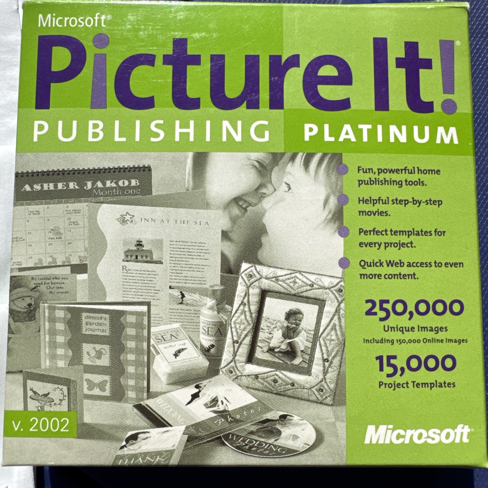 Photo Editing Project Card Software Microsoft PICTURE IT Publishing Platinum '02