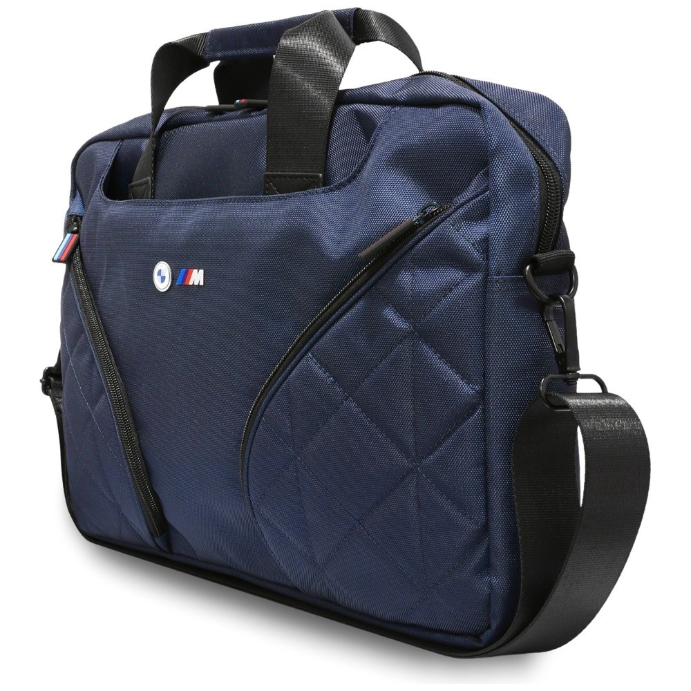 BMW 16" notebook laptop tablet bag computer bag nylon M metal logo Navy