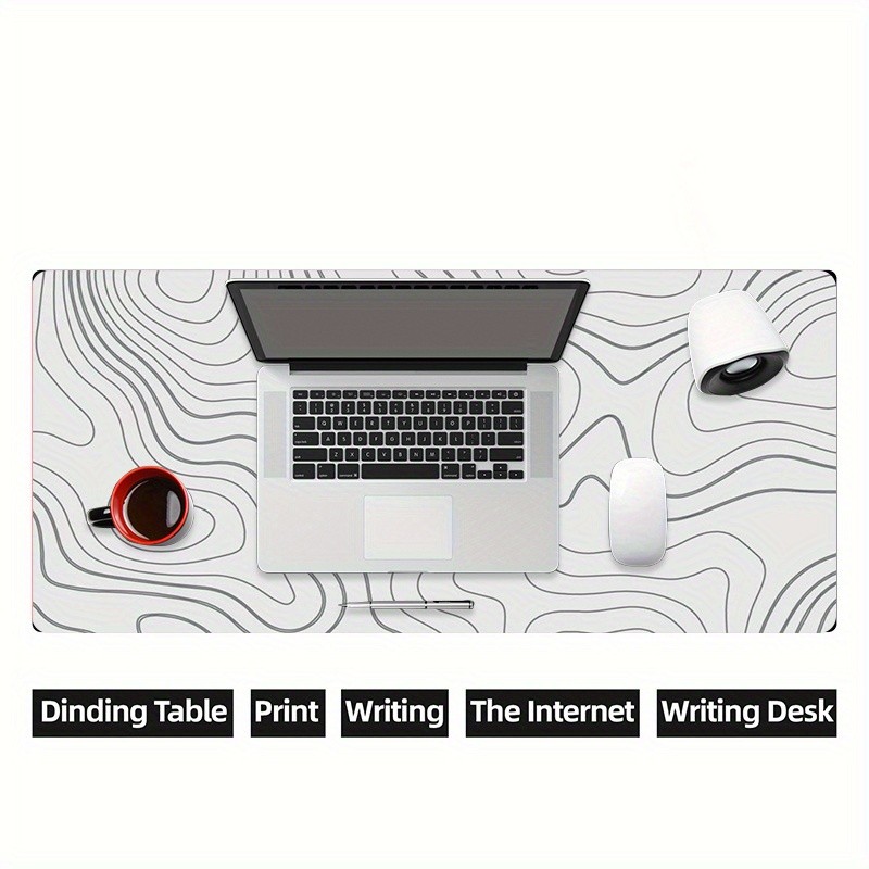 1pc 2D Flat Design High-Quality Durable Rubber Mouse Pad, Suitable for Gaming,