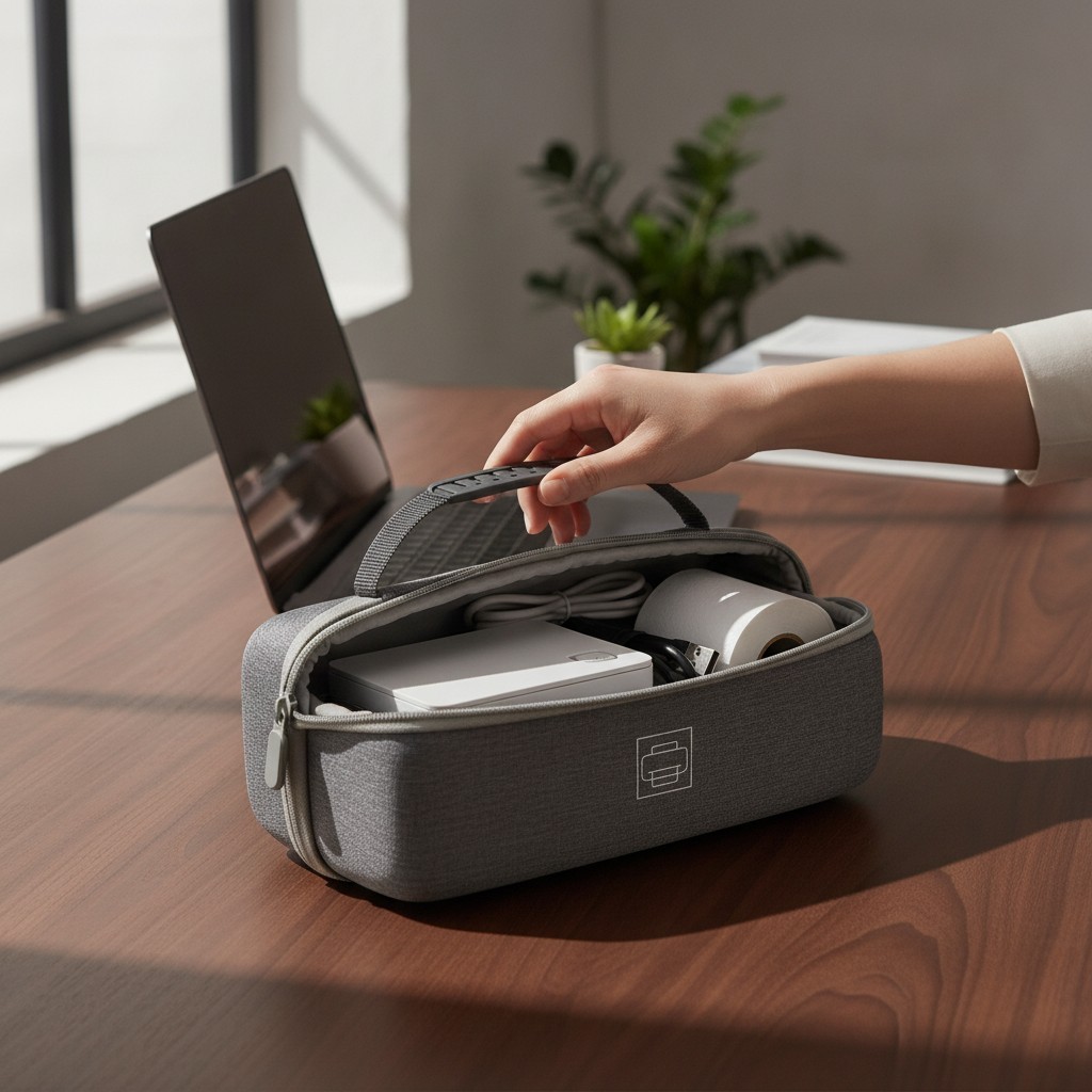 Compact Protective Case for Mini Thermal Printers - Easy Carry & Organization