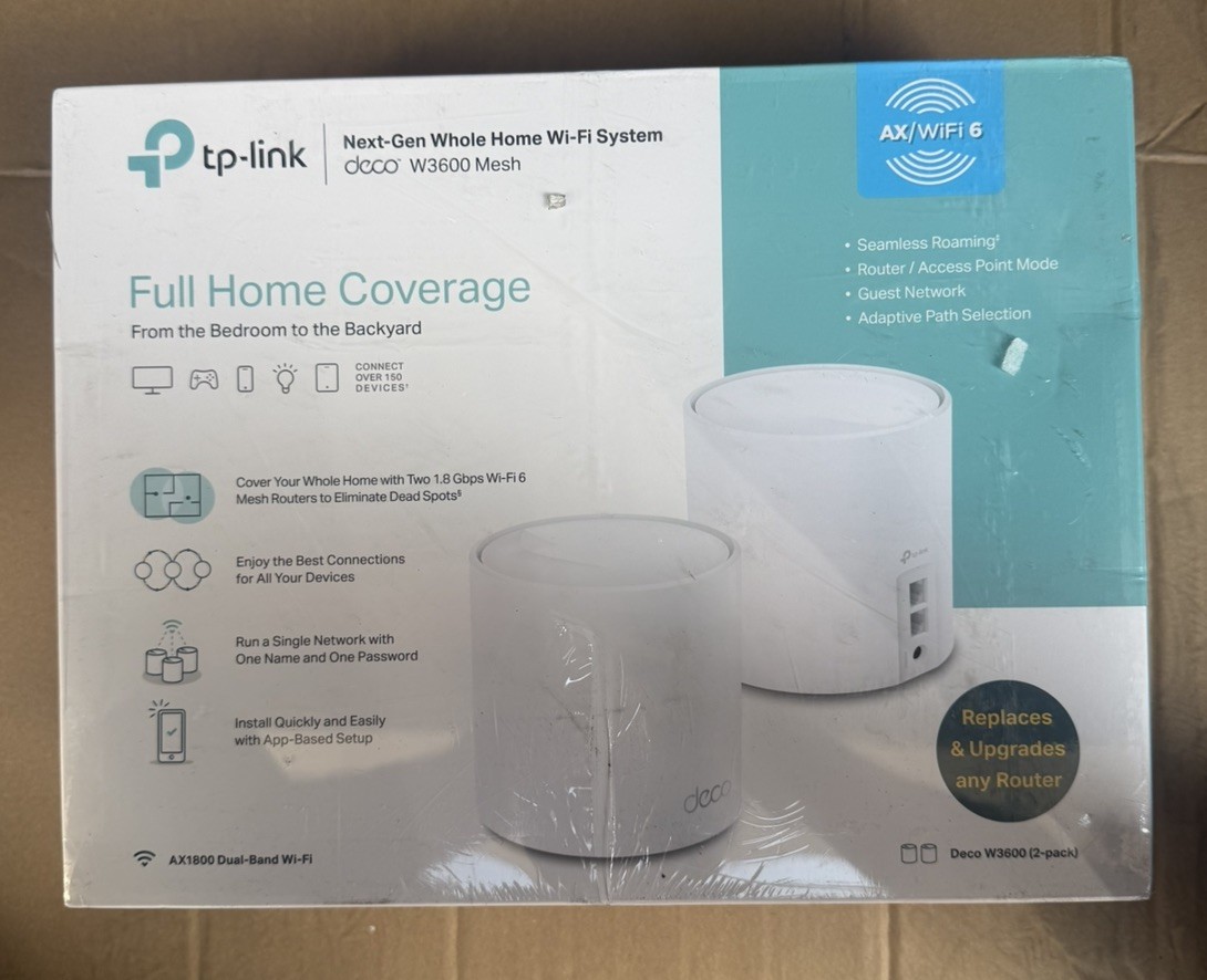 TP-LINK Deco W3600 2 Pack Whole Home Mesh AX/Wi-Fi 6 System AX1800 Dual Band