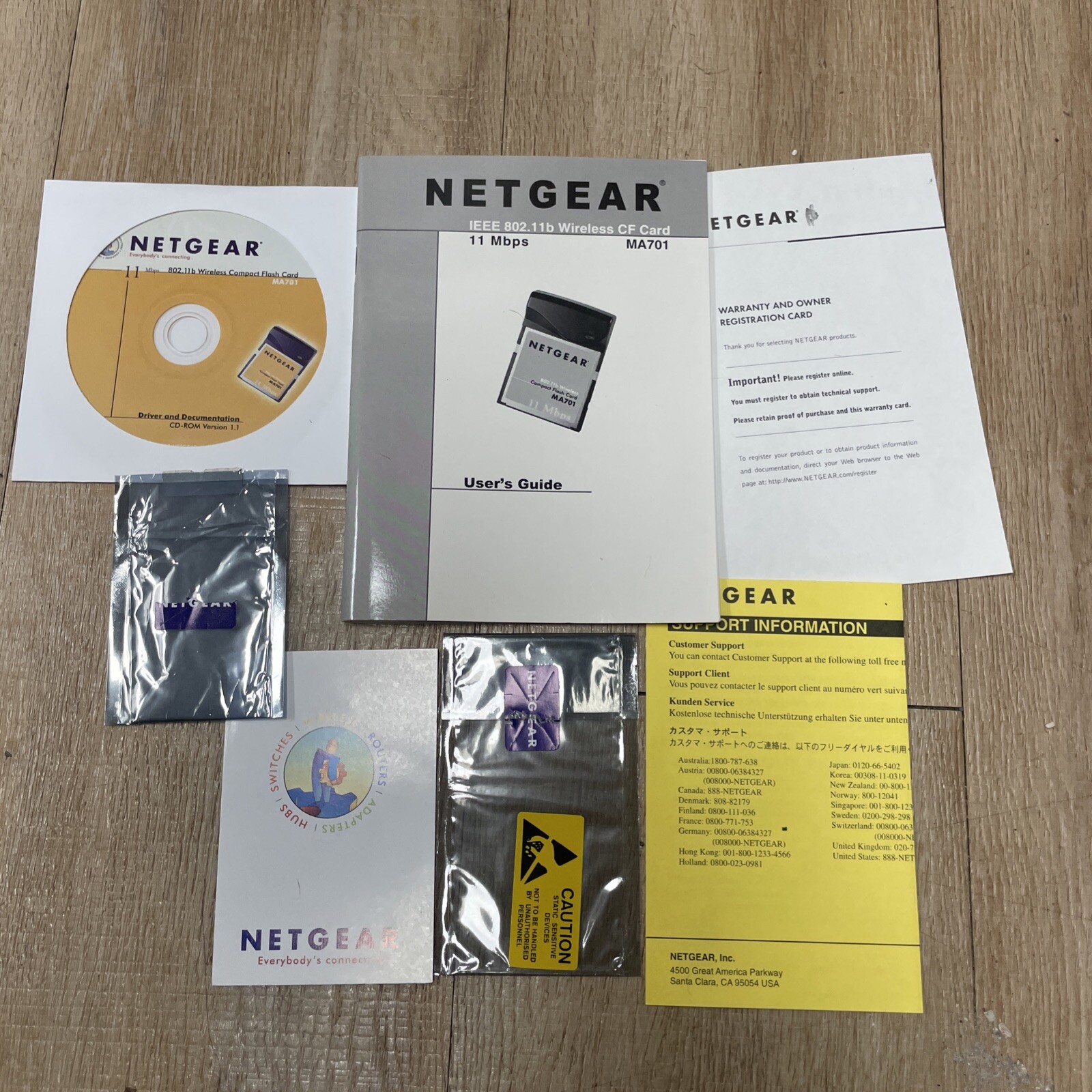 2002 Netgear IEEE 802.11b Wireless CF Card Manual, Software & More Vintage
