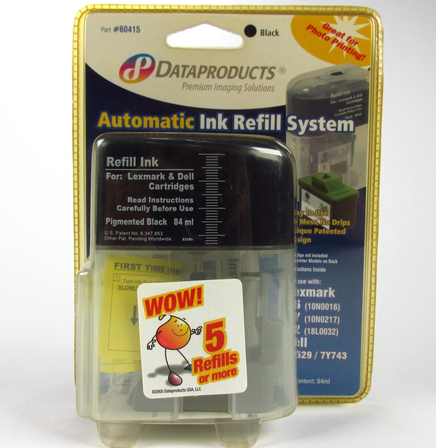 Dataproducts Premium Automatic Ink Refill System Black Lexmark & Dell Cartridges