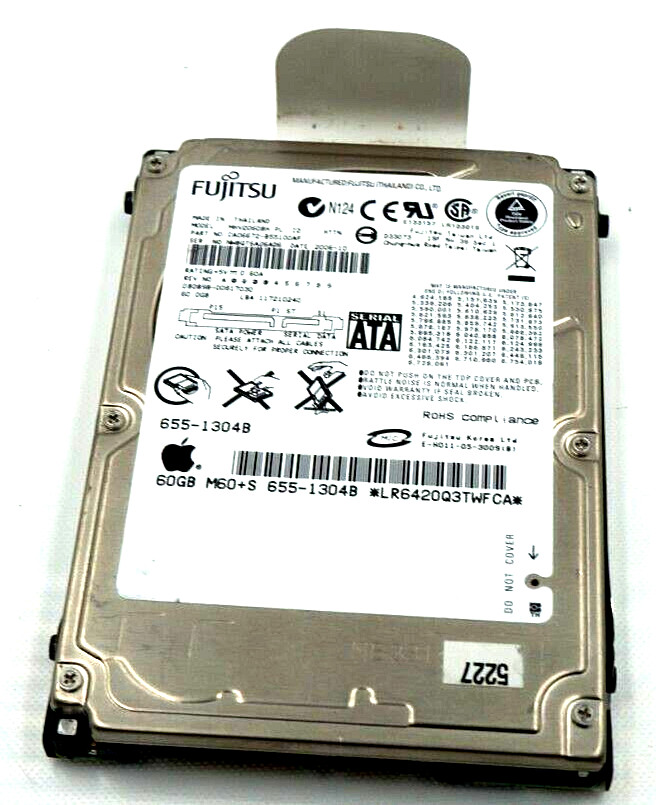 Fujitsu MHV2060BH PL (CA06672-B55100AP) 0BDB9B-00817030 Apple#655-1304B Sata HDD