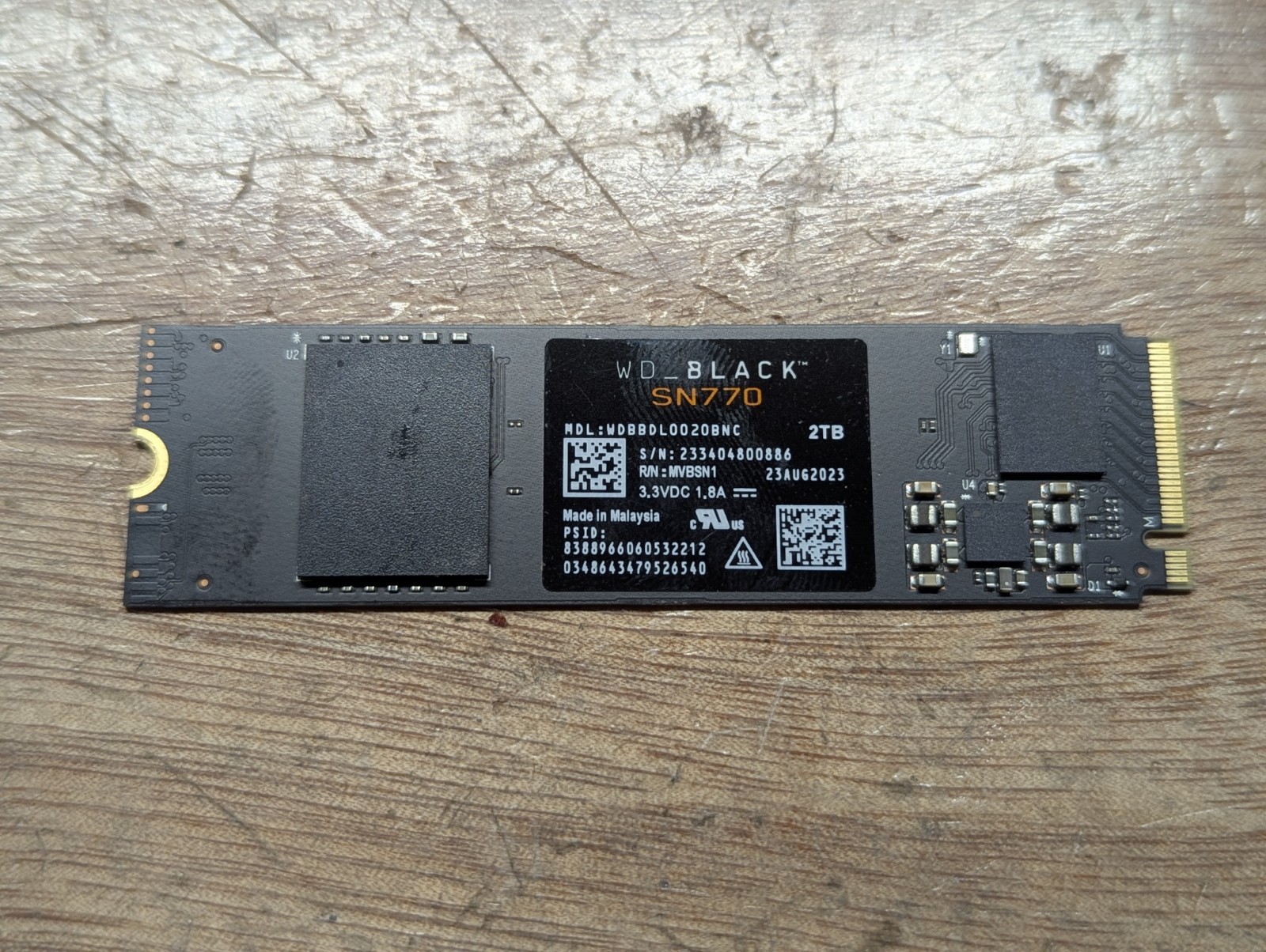 Western Digital WD_BLACK 2TB SN770 NVMe PCIe 4.0 M.2 Internal SSD WDBBDL0020BNC