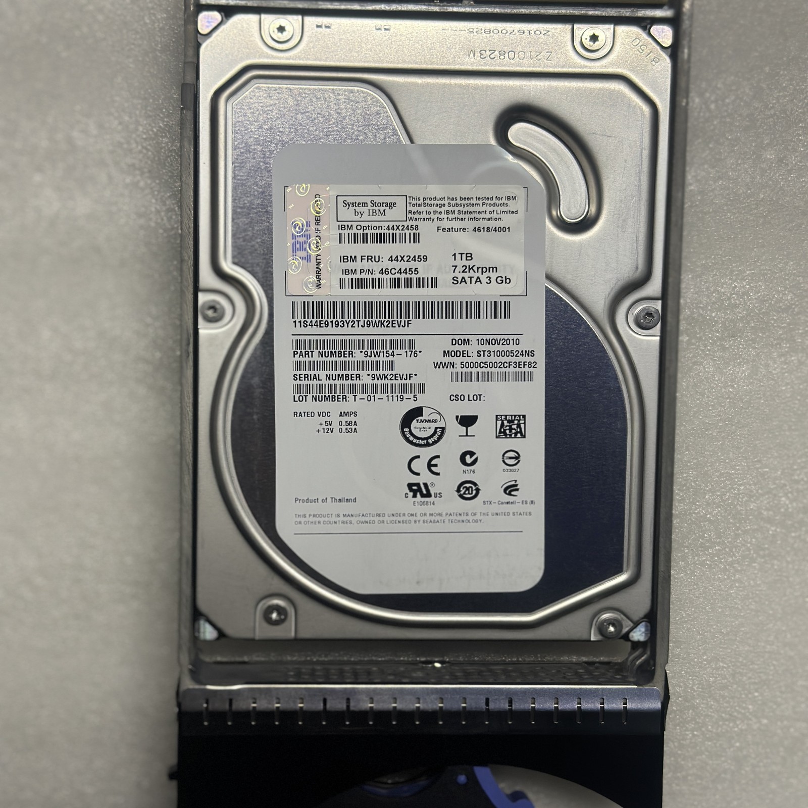For IBM 44X2459 43W7633 1T 7.2K SATA-SAS Hard Disk with Bracket DS3400/3300