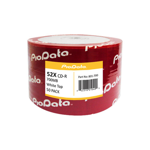 50 PC PioData 52X 700 MB 80 MIN CD-R White Top non-printable Blank Disc 831-700