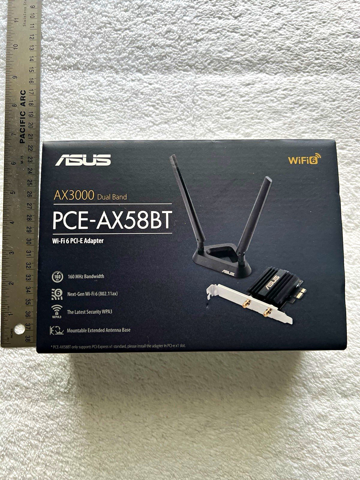 ASUS PCE-AX58BT AX3000 WiFi 6 Bluetooth 5.0 PCIe x1 Adapter 2402 Mbps