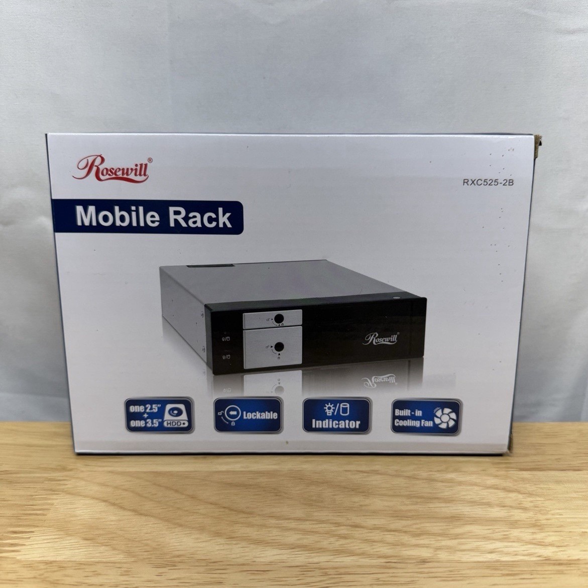 Rosewill RXC525-2B Mobile Rack SATA II 2.5/3.5 HDD Enclosure Lock Fan Black